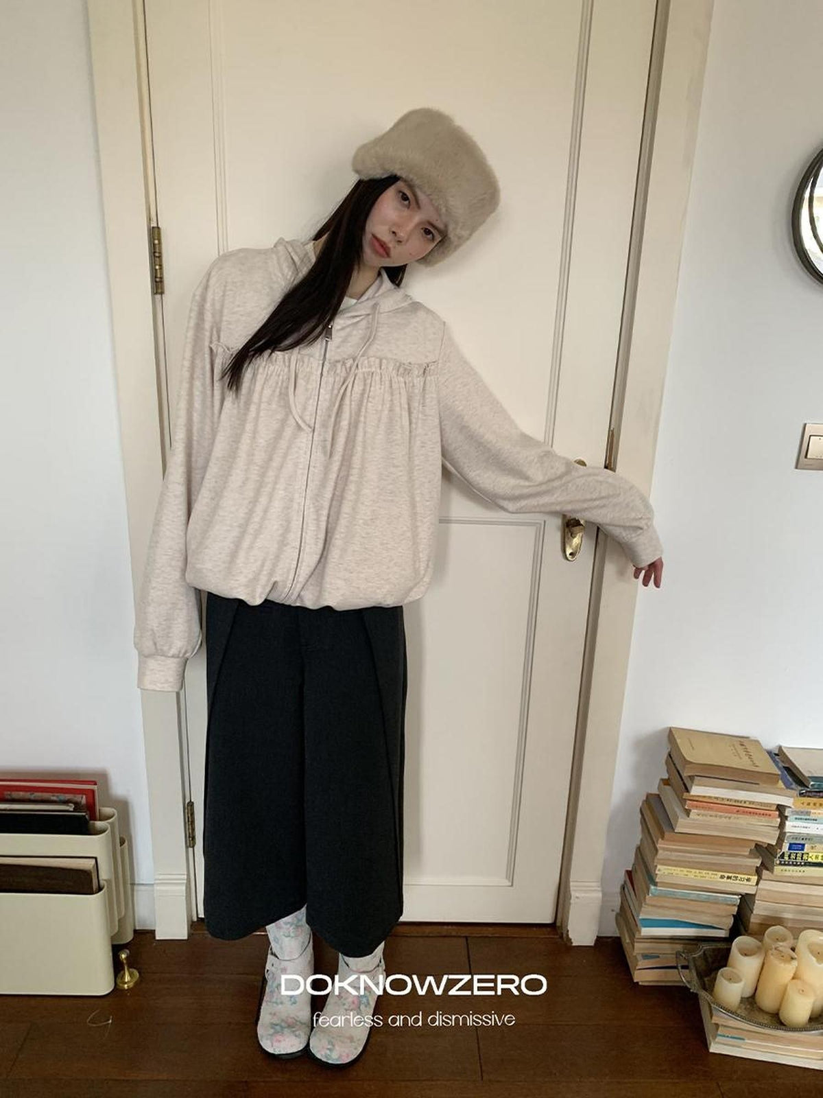DKZ OFFICIAL Ruffled Hem Loose Fit Women&