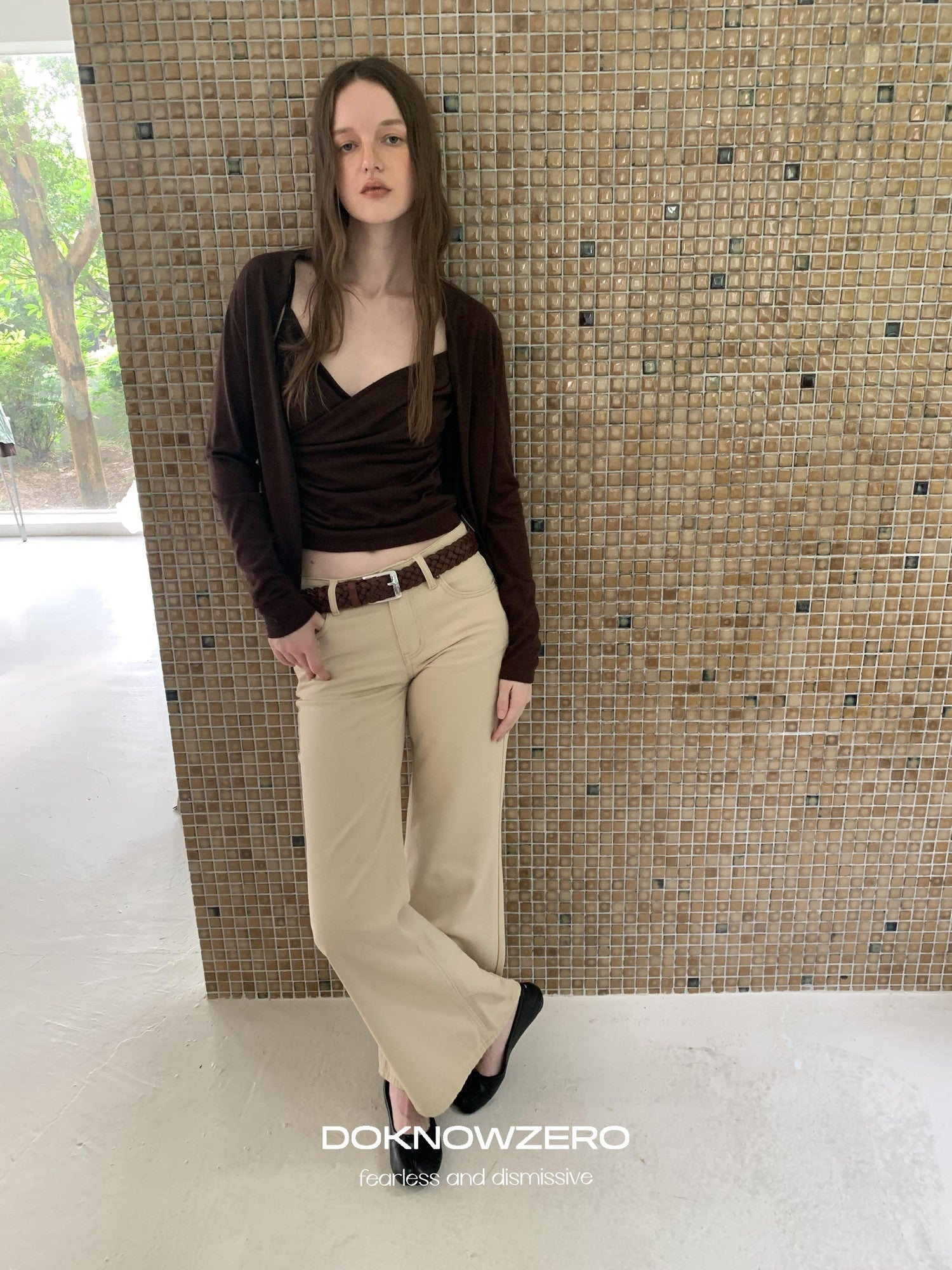 DKZ OFFICIAL Slim Fit Cross Tie Knitted Two Piece Women&