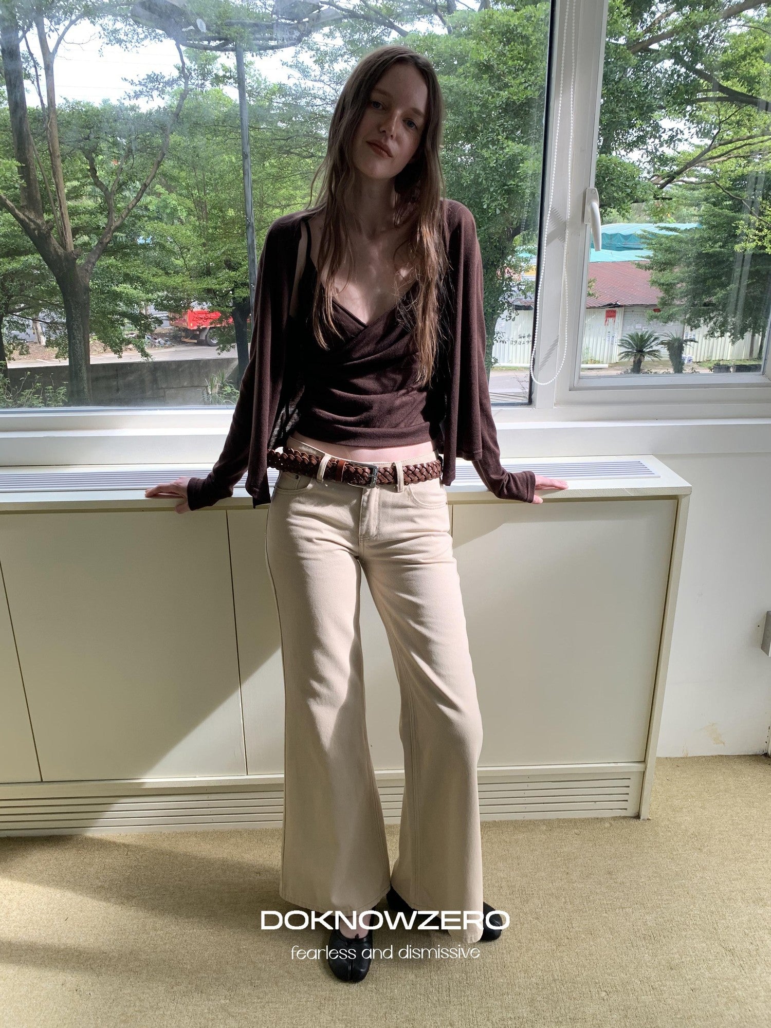 DKZ OFFICIAL Slim Fit Cross Tie Knitted Two Piece Women&
