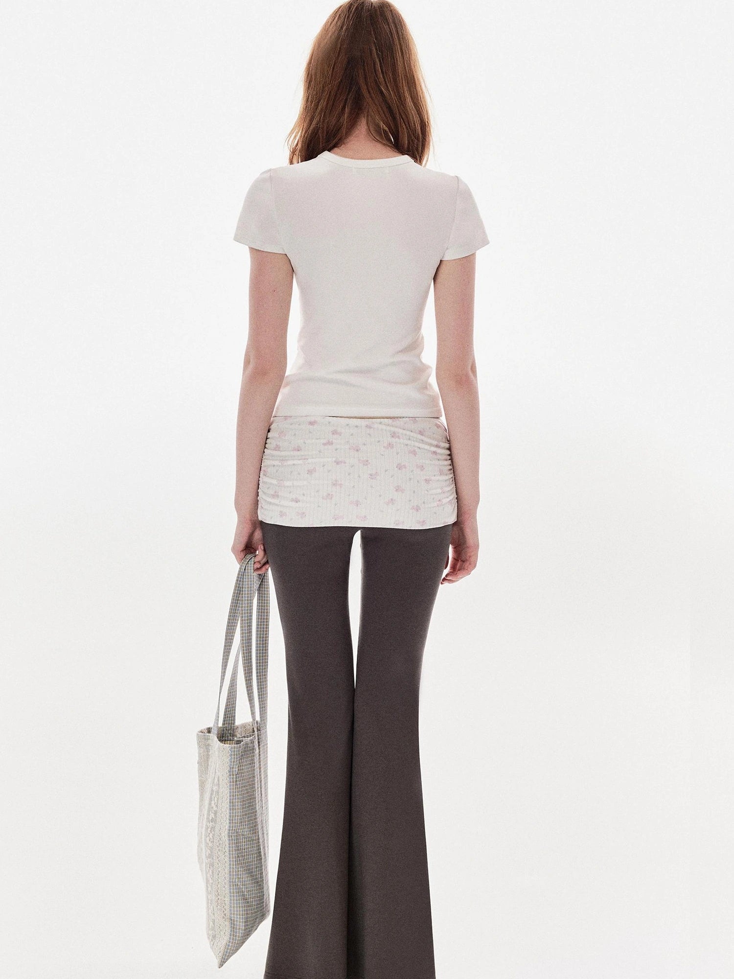 DKZ OFFICIAL Spliced Flared Trousers In Cotton Tencel