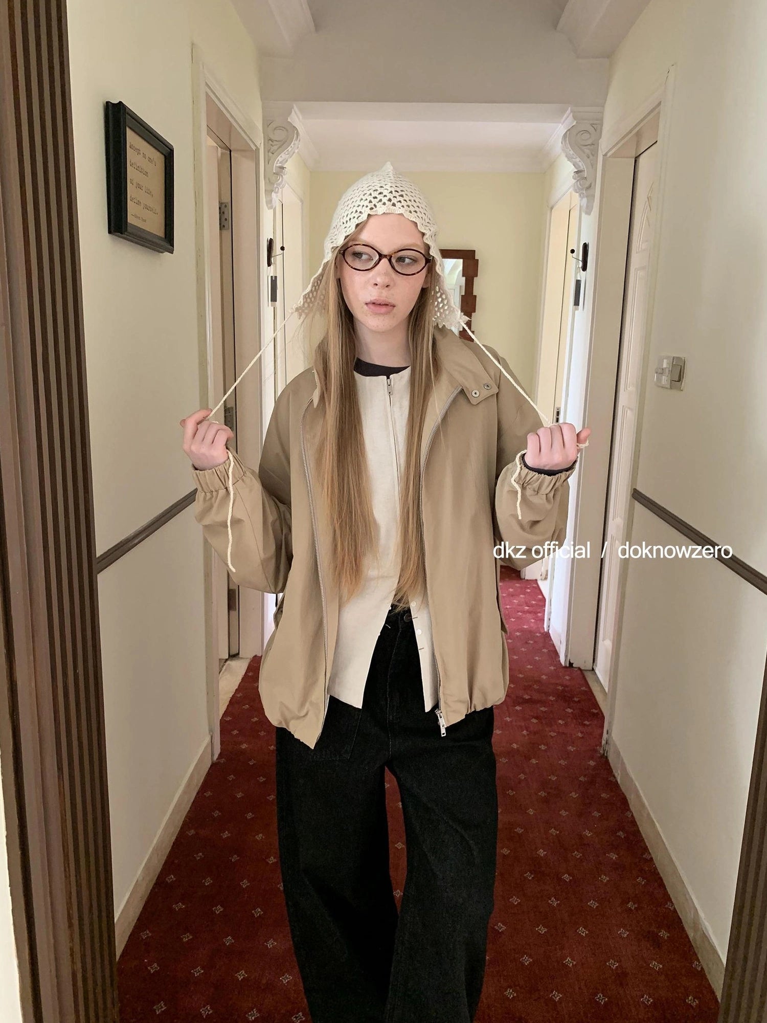 DKZ OFFICIAL Stand Collar Oversized Jacket For Women