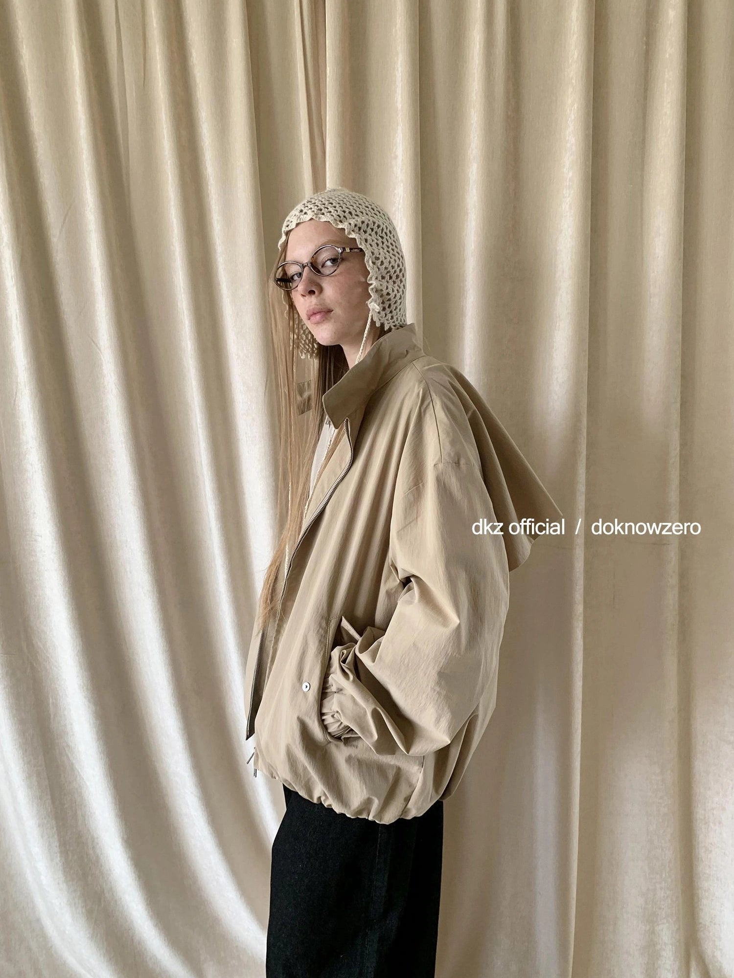 DKZ OFFICIAL Stand Collar Oversized Jacket For Women
