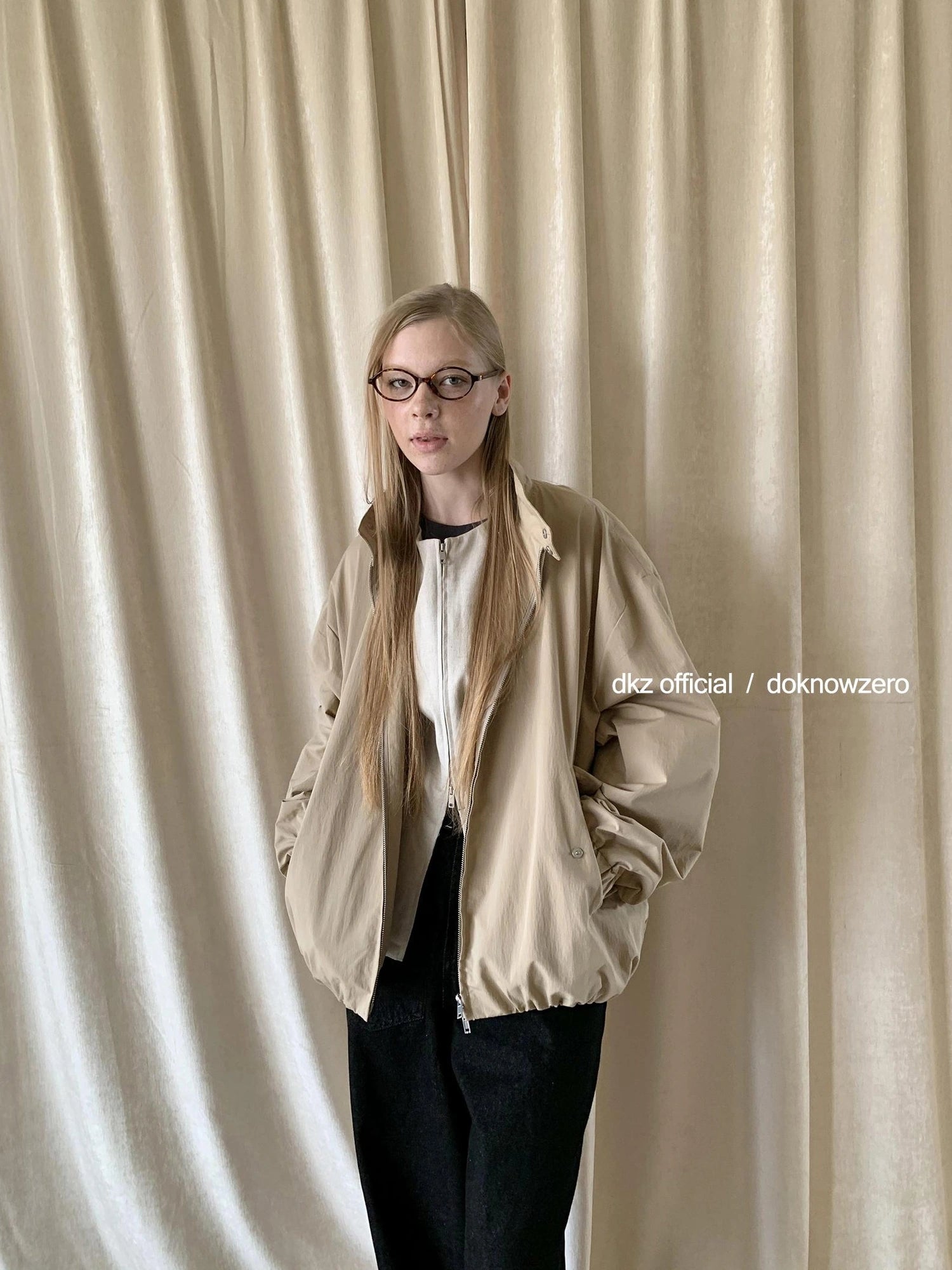 DKZ OFFICIAL Stand Collar Oversized Jacket For Women