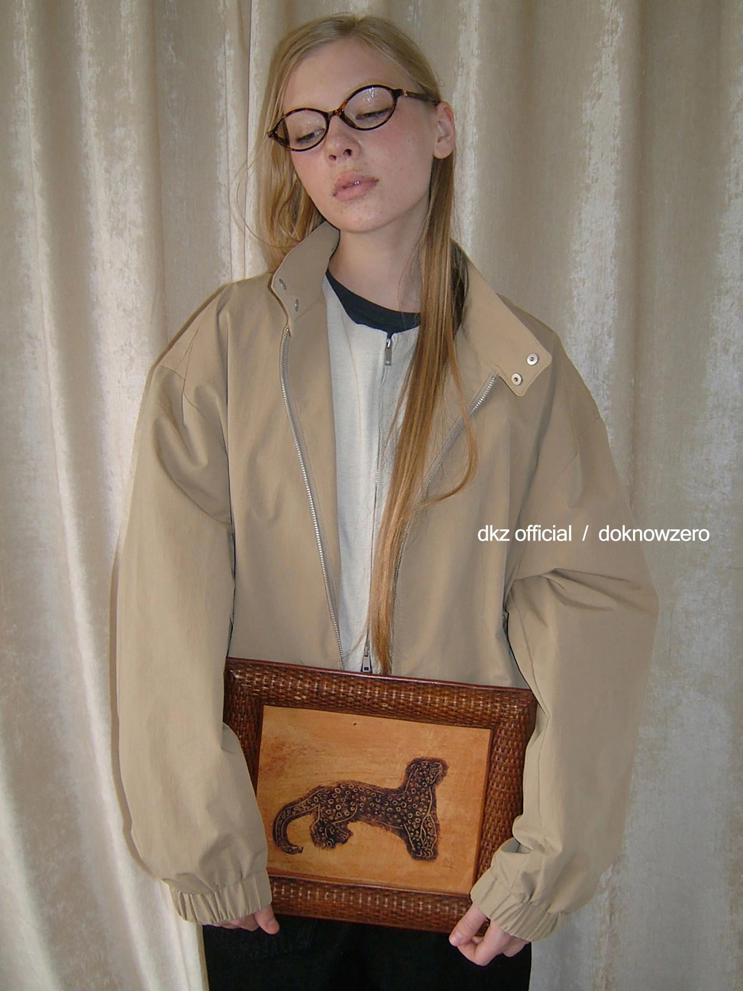 DKZ OFFICIAL Stand Collar Oversized Jacket For Women