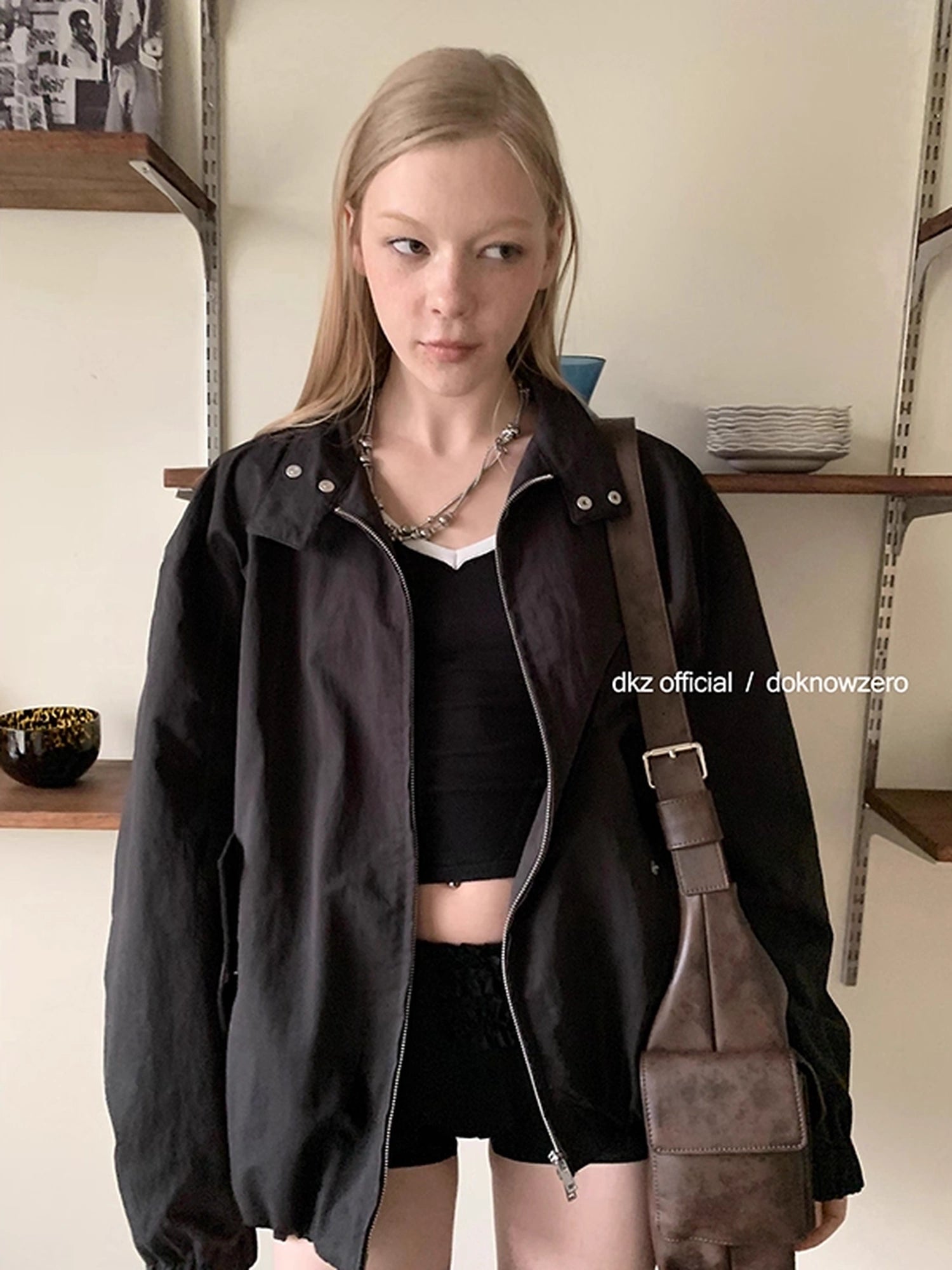 DKZ_OFFICIAL_Stand_Collar_Oversized_Jacket_For_Women_MISSTT