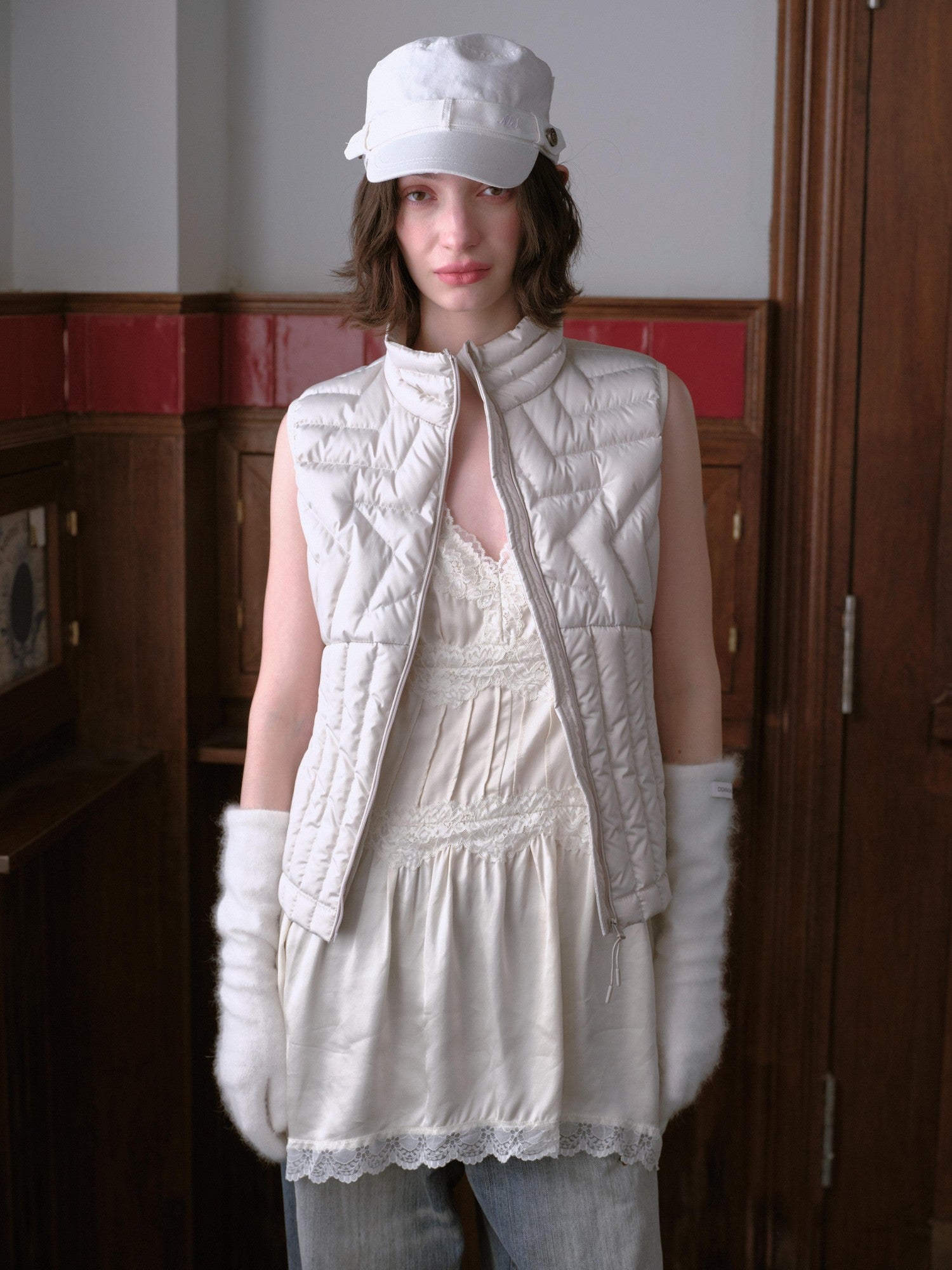 DKZ OFFICIAL Star Ribbed Quilted Layered Sleeveless Women&