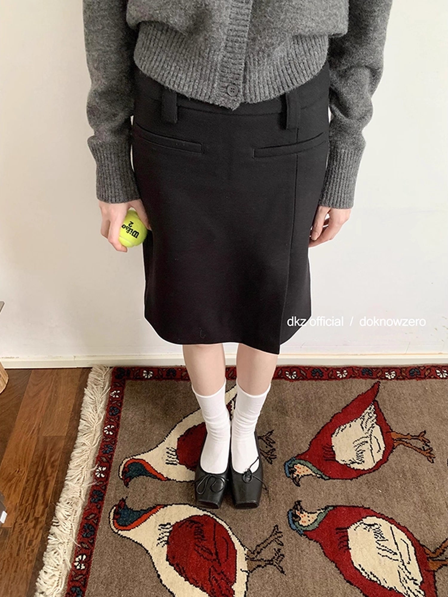 DKZ_OFFICIAL_Straight_Skirt_With_Side_Slit_For_Women_Retro_Autumn_Casual_MISSTT
