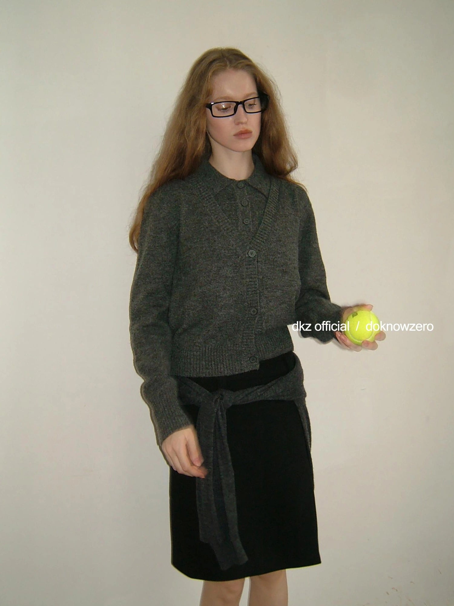 Straight Skirt With Side Slit For Women Retro Autumn Casual