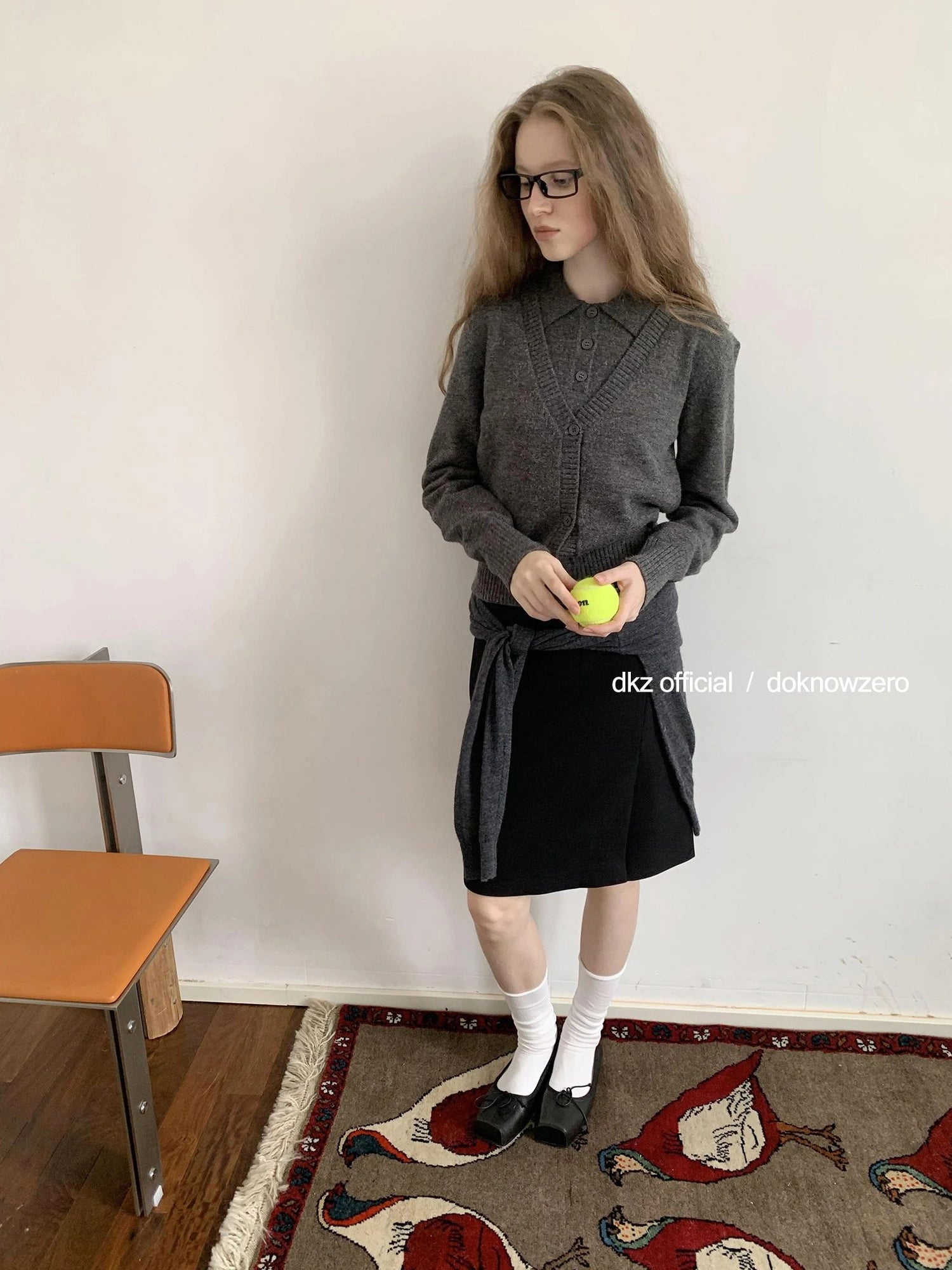 Straight Skirt With Side Slit For Women Retro Autumn Casual