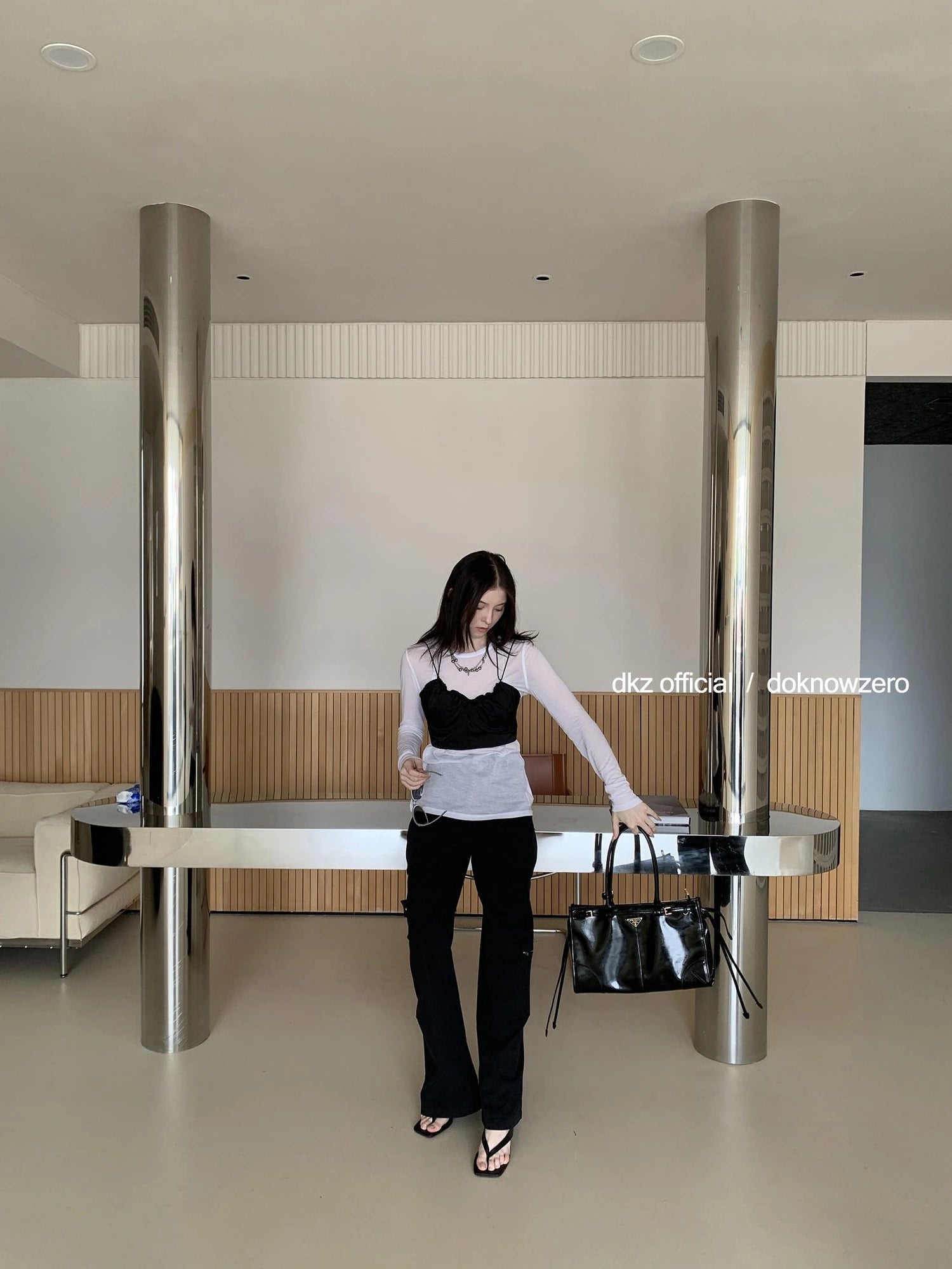 DKZ OFFICIAL Strap Back Cami Top With Drawstring And Ruffle Detail