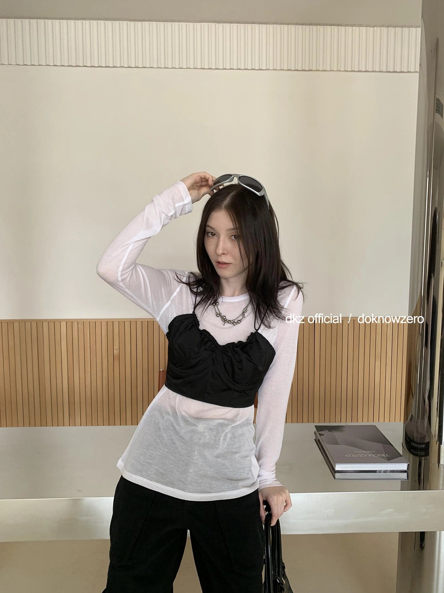 DKZ OFFICIAL Strap Back Cami Top With Drawstring And Ruffle Detail