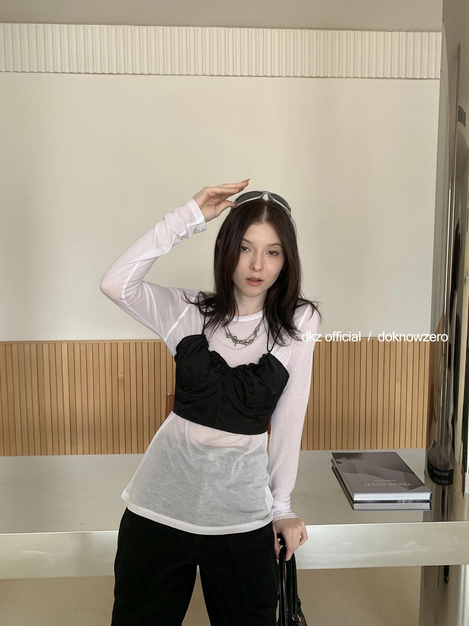 DKZ OFFICIAL Strap Back Cami Top With Drawstring And Ruffle Detail