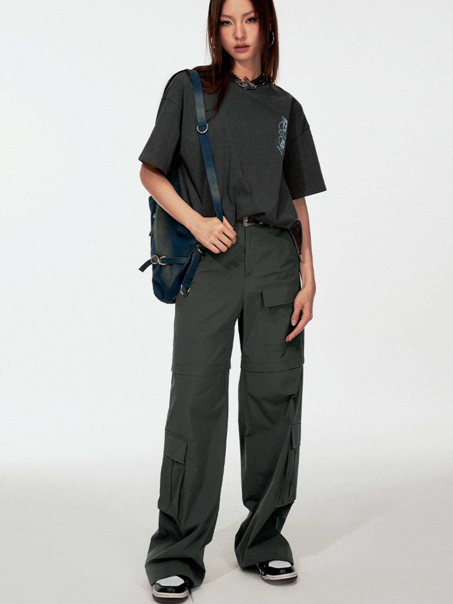 DKZ OFFICIAL Street Embroidered Folded Hem Women&