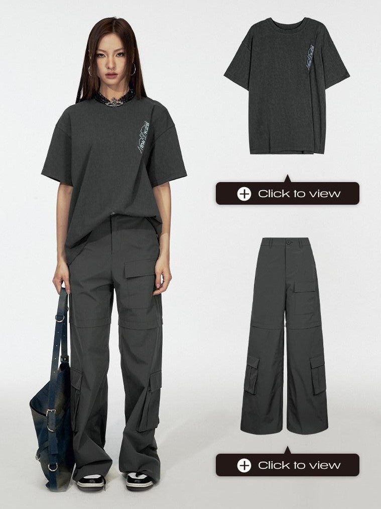 DKZ OFFICIAL Street Embroidered Folded Hem Women&