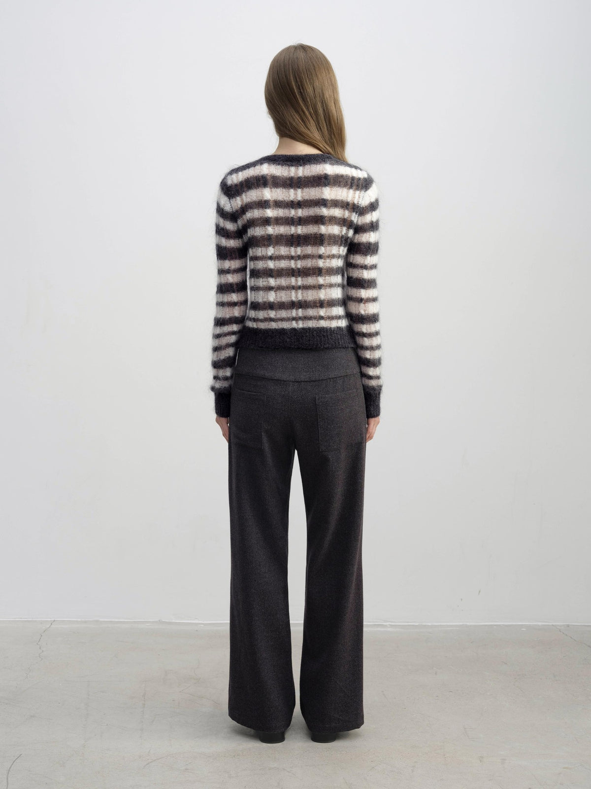 DKZ OFFICIAL Striped Mohair Knit Women&
