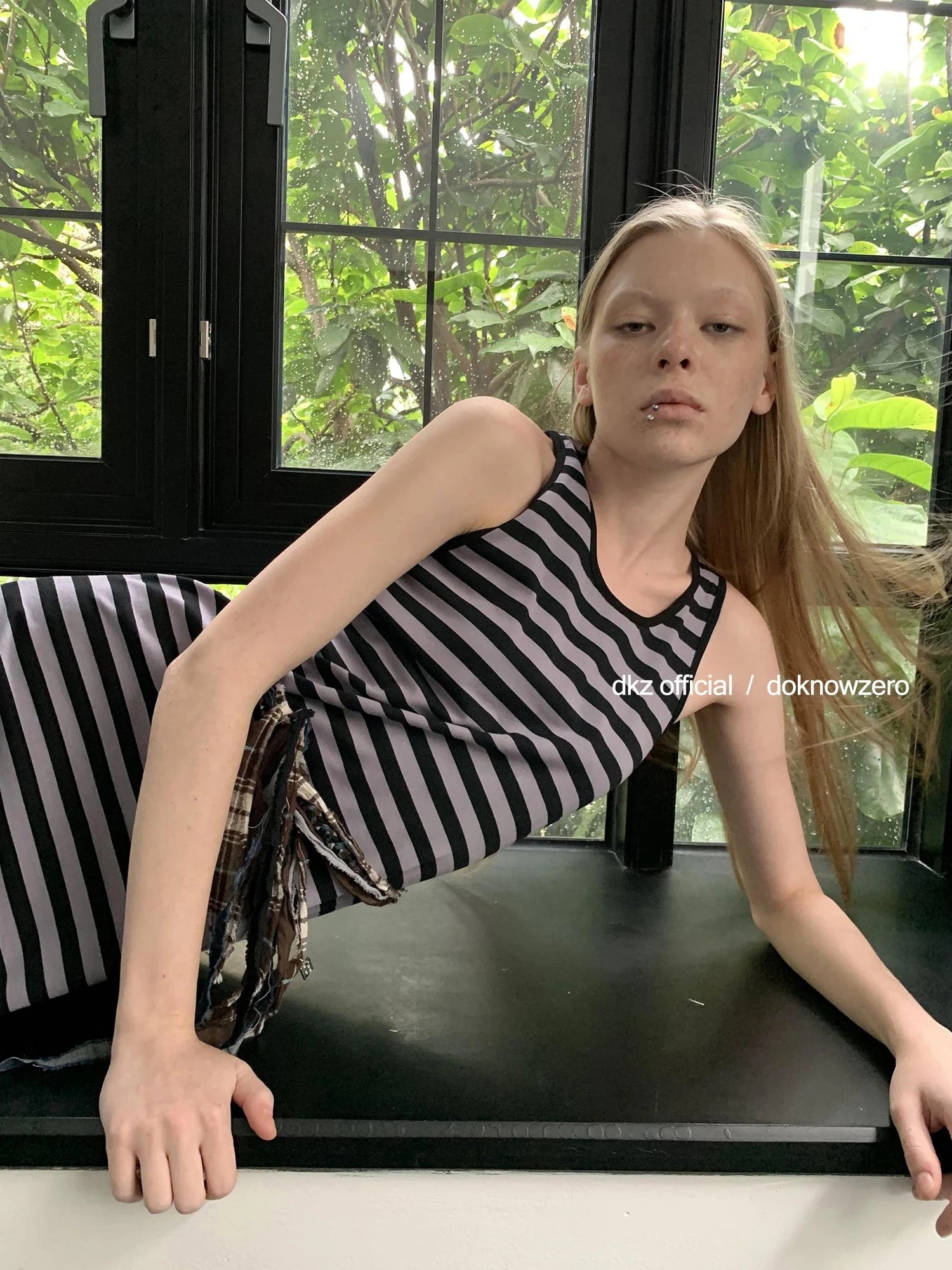 DKZ OFFICIAL Striped Vest Dress Women S Retro Casual Long Sleeveless Dress