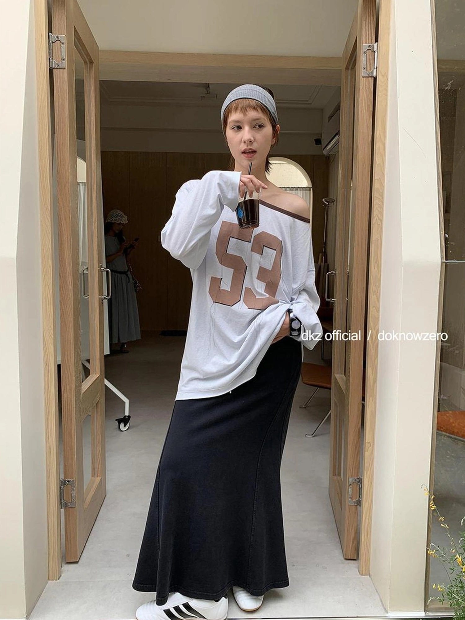 DKZ OFFICIAL Summer Slim Black Cotton Flared Maxi Dress