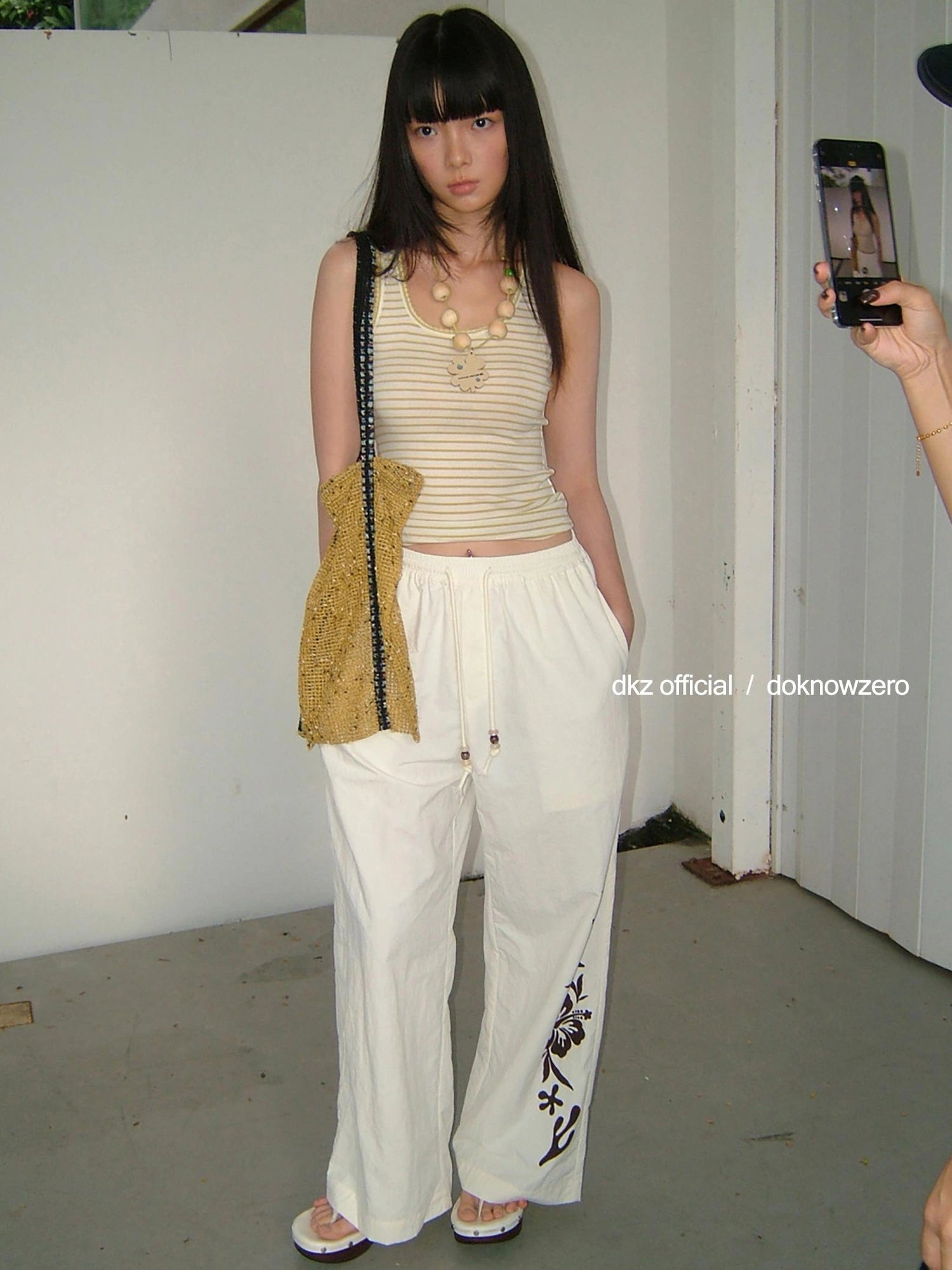 DKZ OFFICIAL Summer Vacation Print Drawstring Trousers