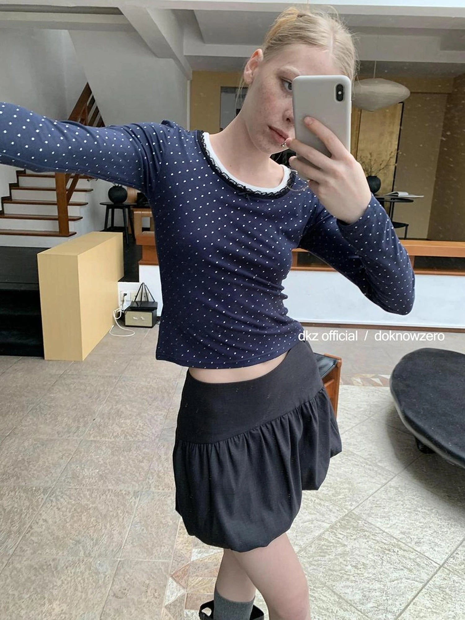 DKZ OFFICIAL Tailored Shoulder Crop Blazer Peplum Skirt Set