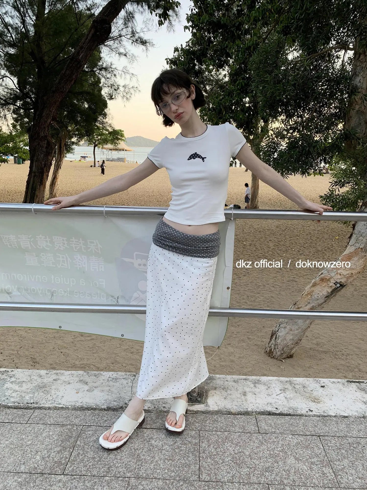 Tencel Polka Dot Midi Skirt