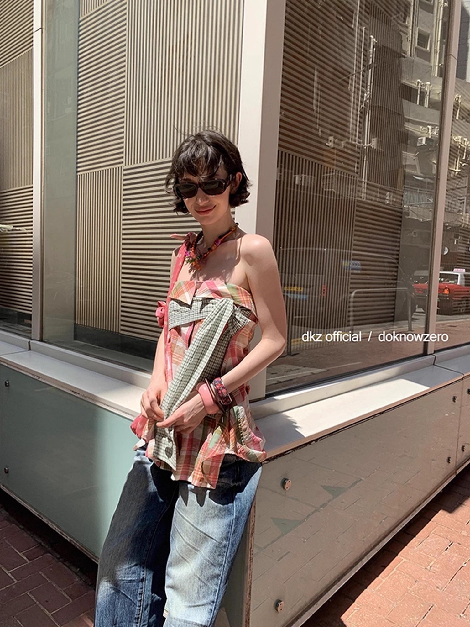 DKZ_OFFICIAL_Two_Way_Pink_Plaid_Skirt_With_Retro_Corset_Top_MISSTT