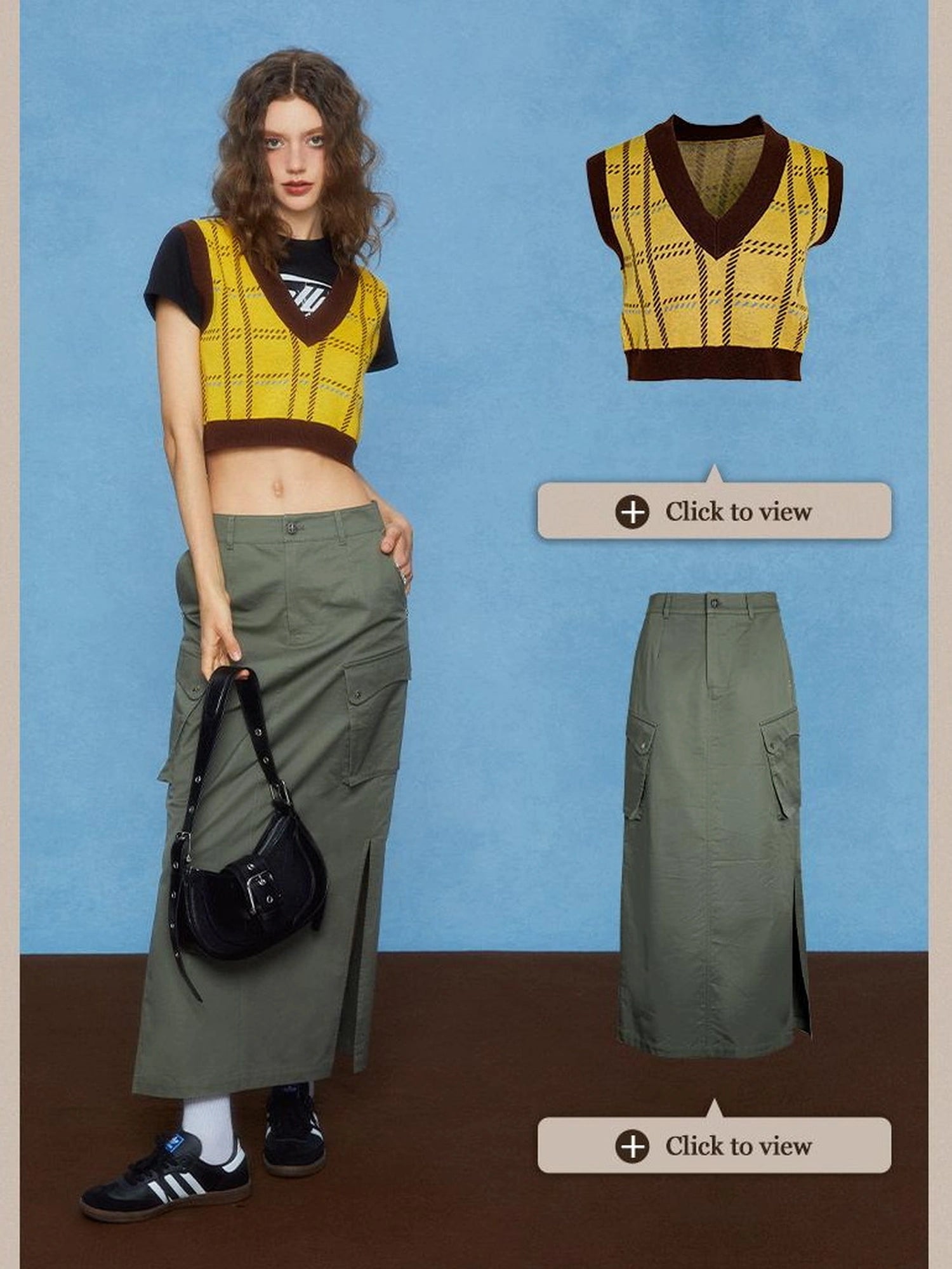 DKZ OFFICIAL Utility Green A Line Cargo Skirt With Slit