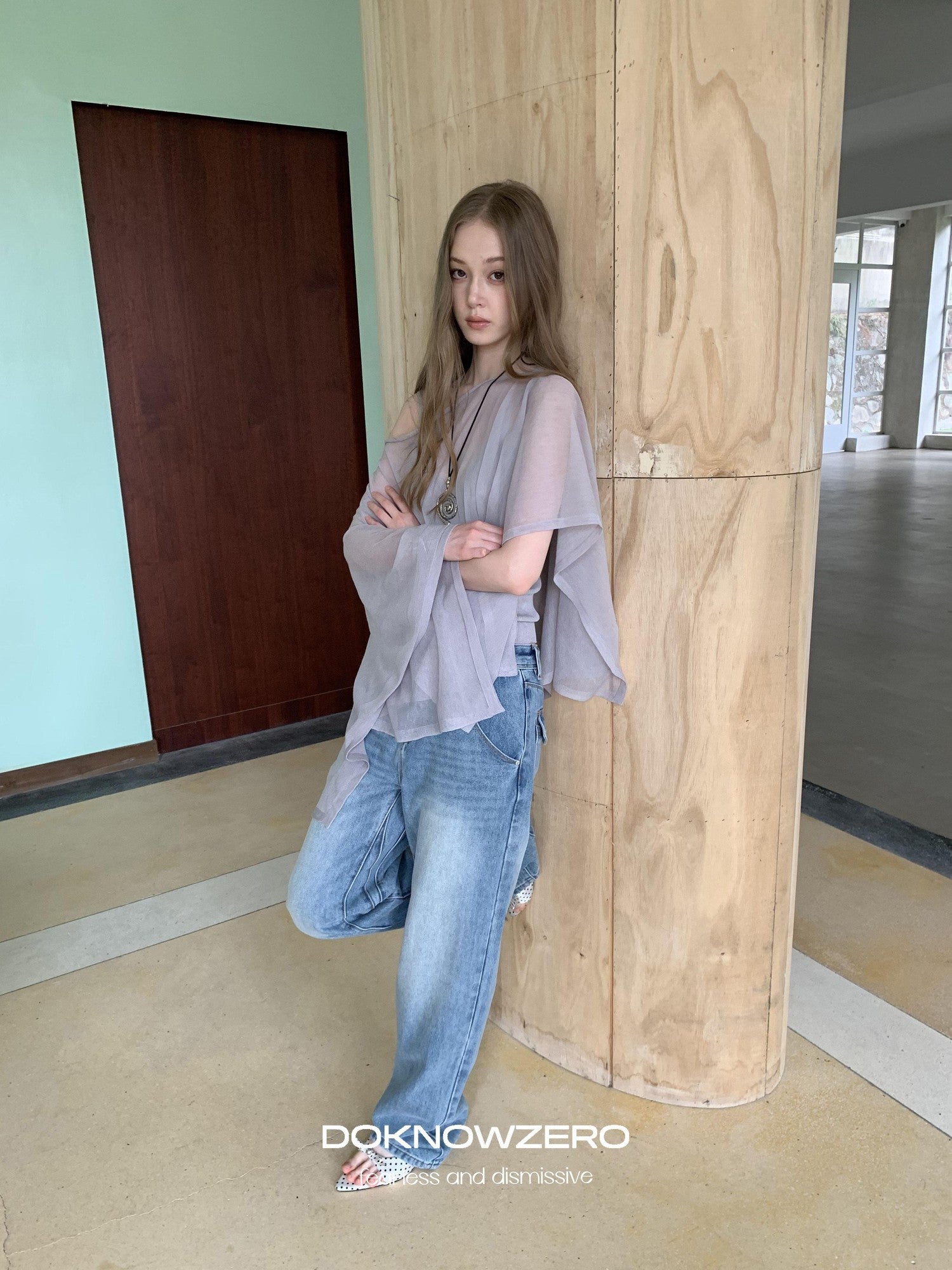 DKZ OFFICIAL Vintage Blue Button Fly Pockets Natural Waist Women&