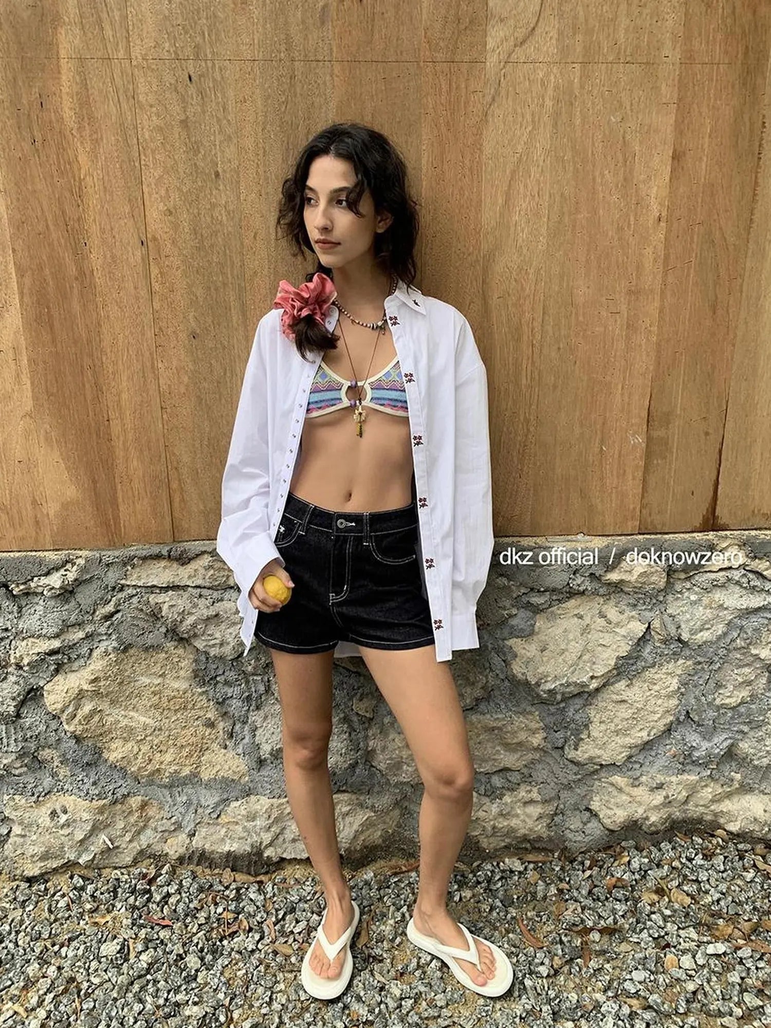 DKZ OFFICIAL Vintage Blue Denim Shorts For Women