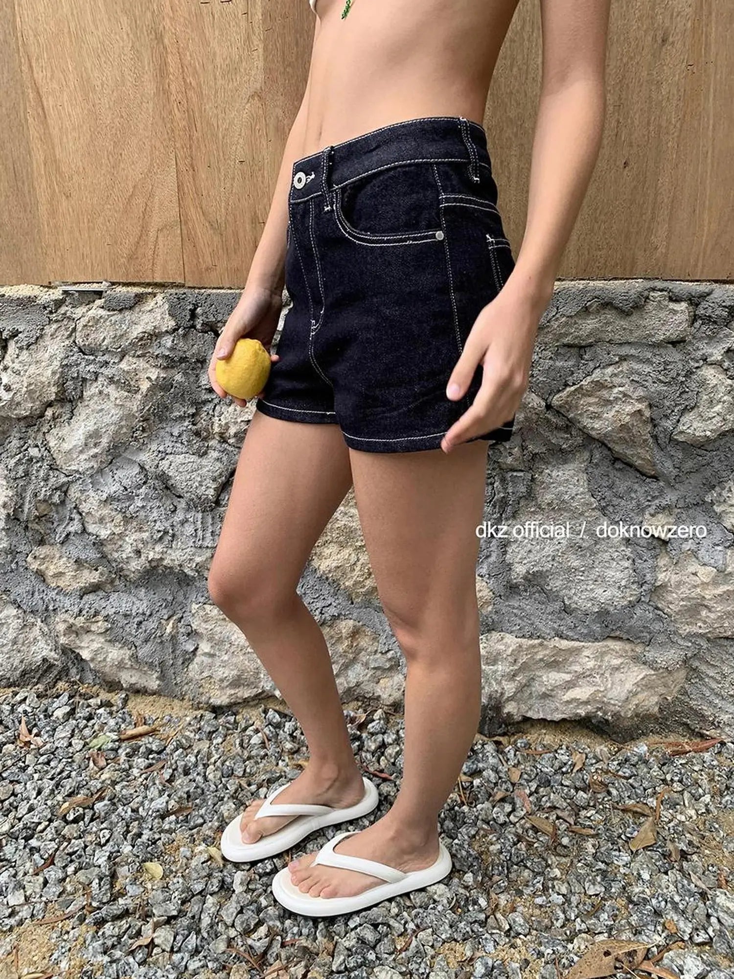 DKZ OFFICIAL Vintage Blue Denim Shorts For Women