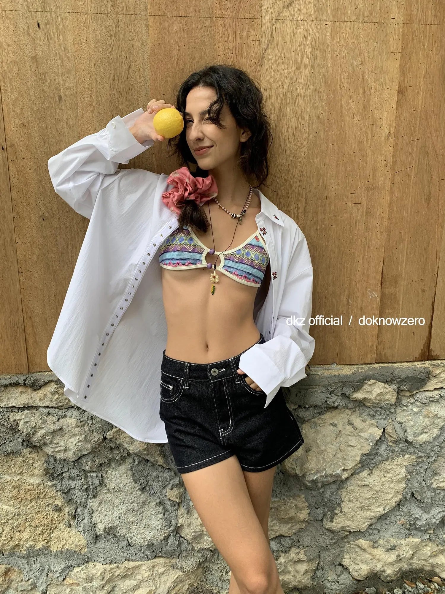 DKZ OFFICIAL Vintage Blue Denim Shorts For Women