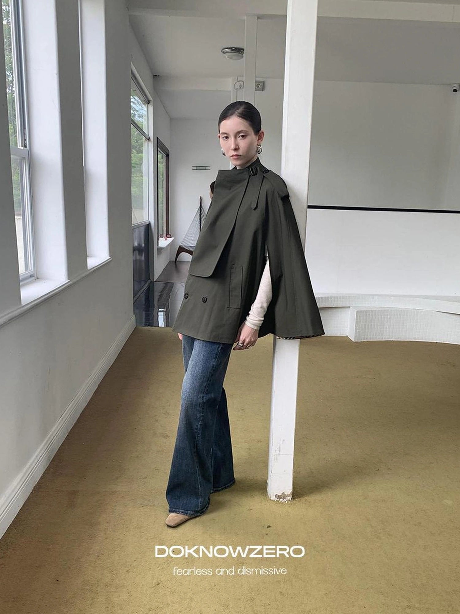 DKZ OFFICIAL Vintage British Style Cape Coat