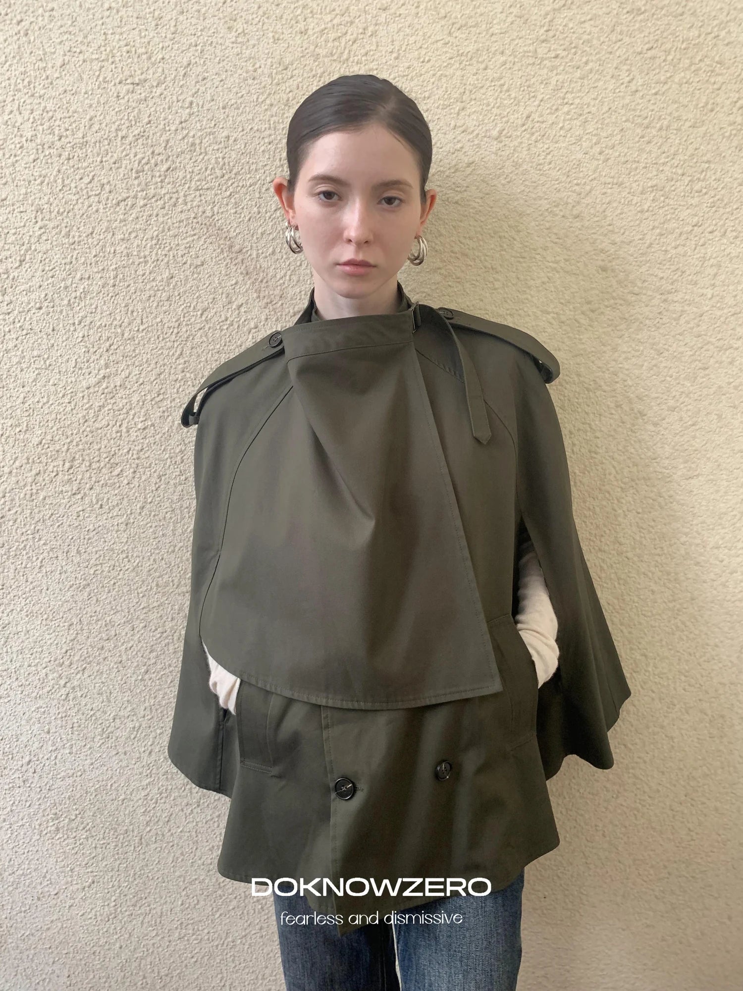 DKZ OFFICIAL Vintage British Style Cape Coat