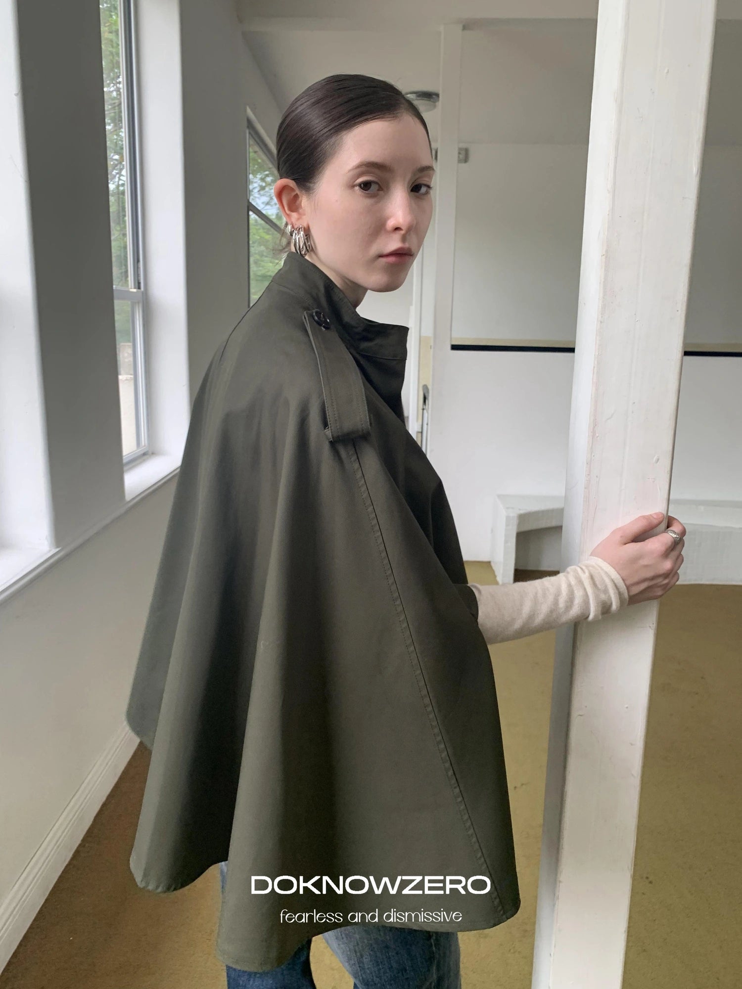 DKZ OFFICIAL Vintage British Style Cape Coat