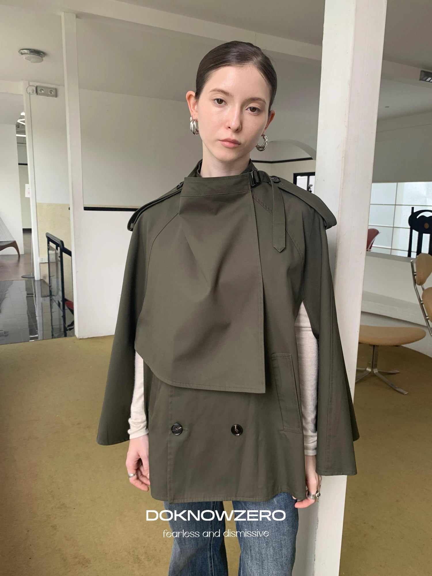 DKZ OFFICIAL Vintage British Style Cape Coat