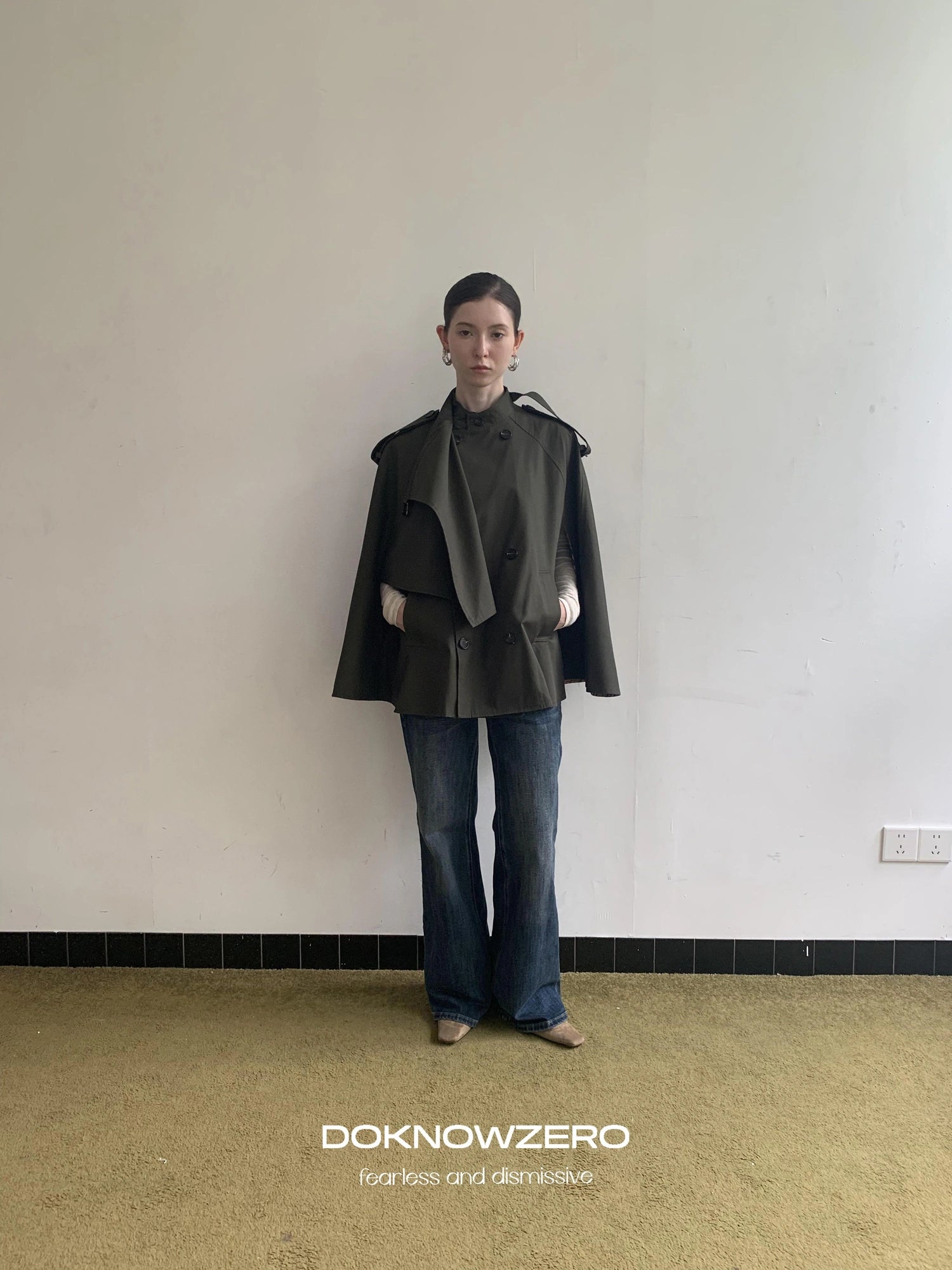 DKZ OFFICIAL Vintage British Style Cape Coat