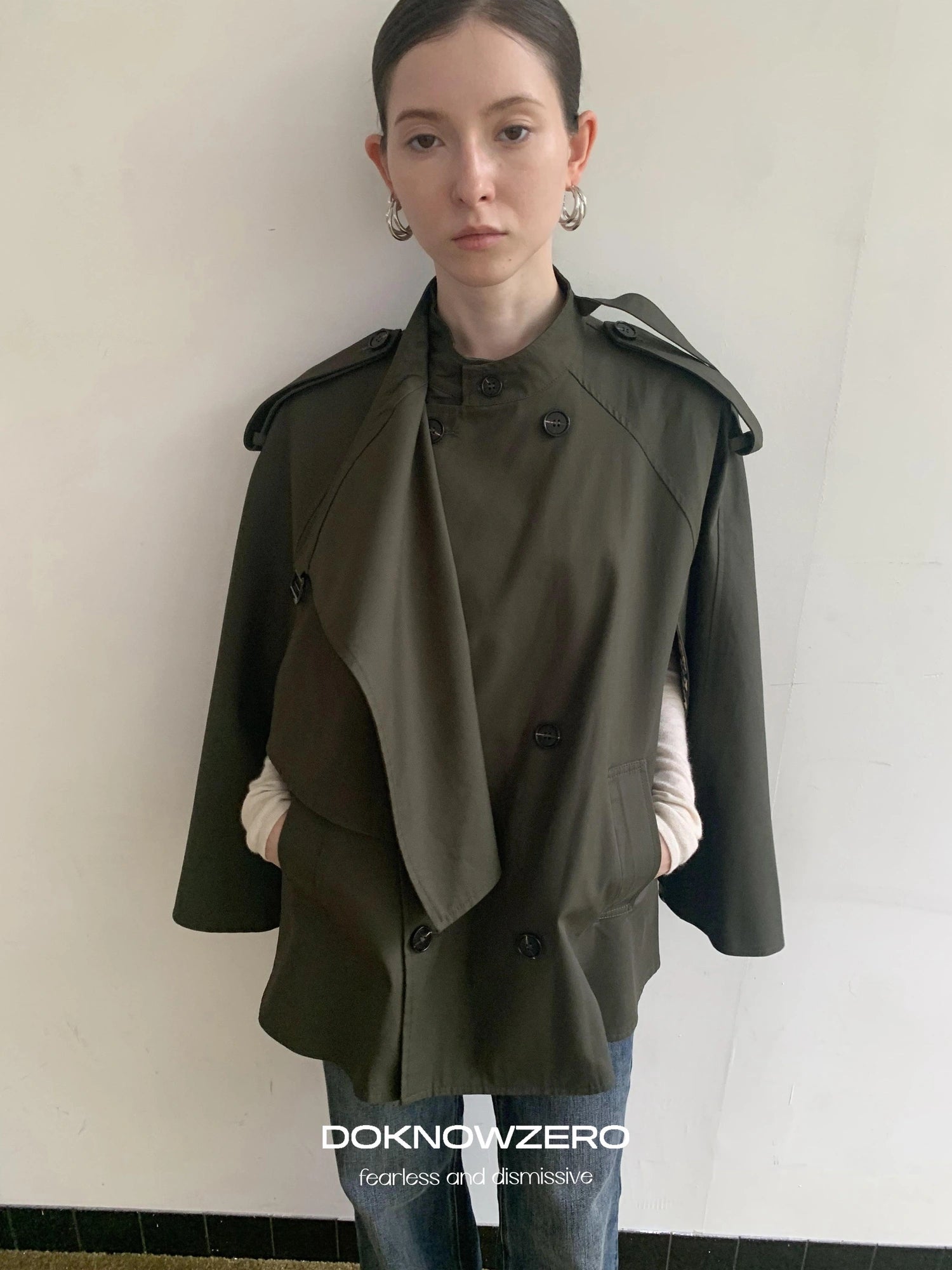 DKZ OFFICIAL Vintage British Style Cape Coat