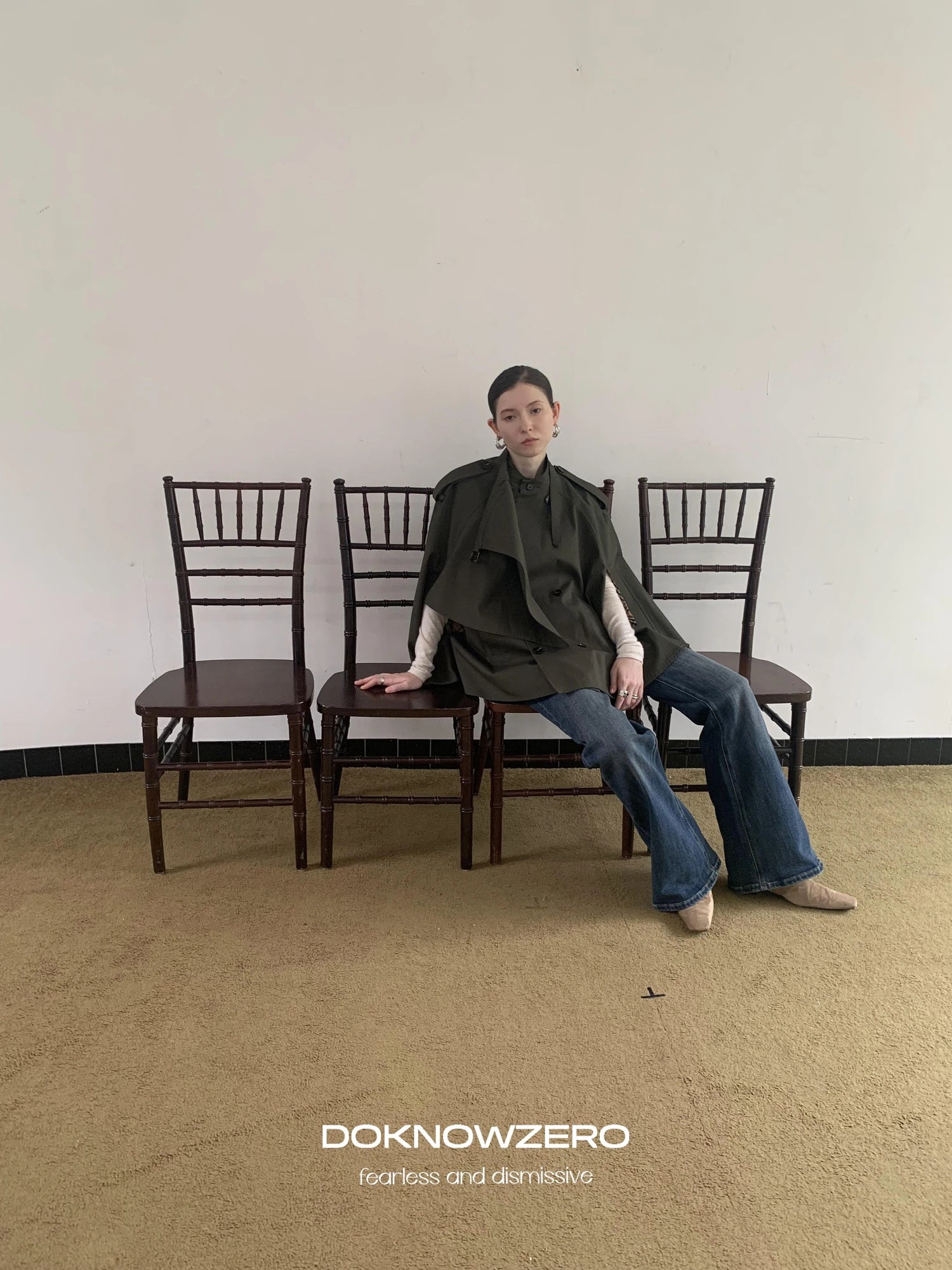 DKZ OFFICIAL Vintage British Style Cape Coat