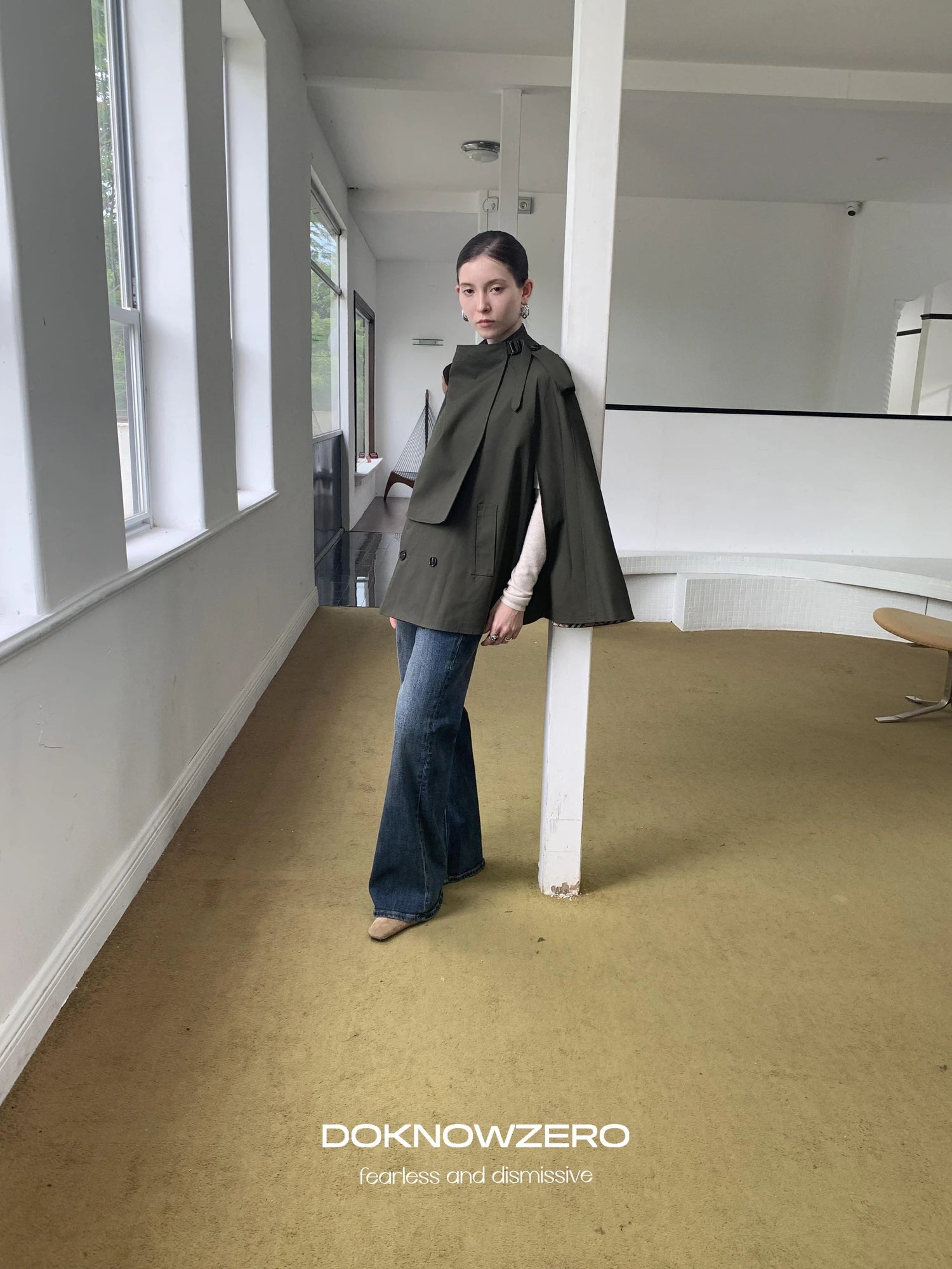 DKZ OFFICIAL Vintage British Style Cape Coat