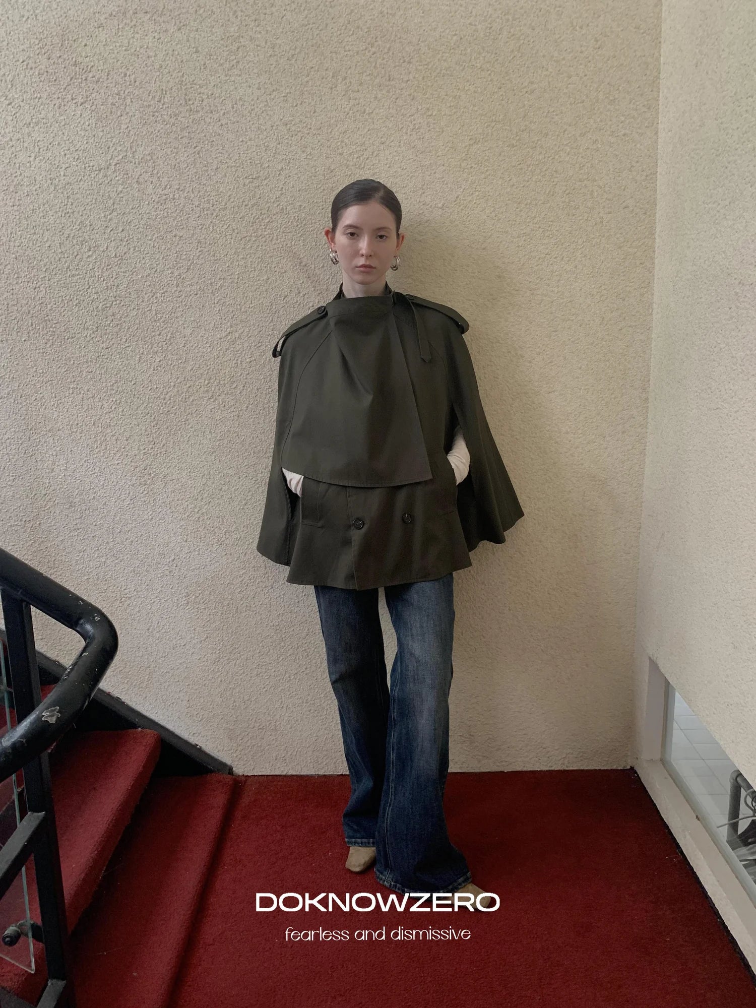 DKZ OFFICIAL Vintage British Style Cape Coat