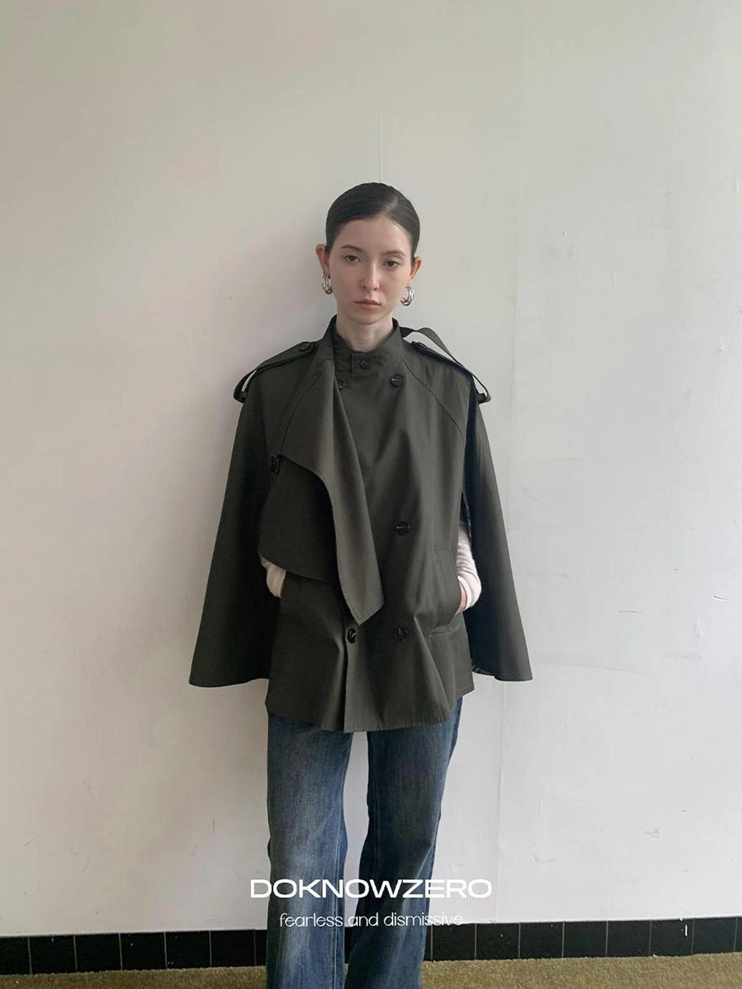 DKZ OFFICIAL Vintage British Style Cape Coat