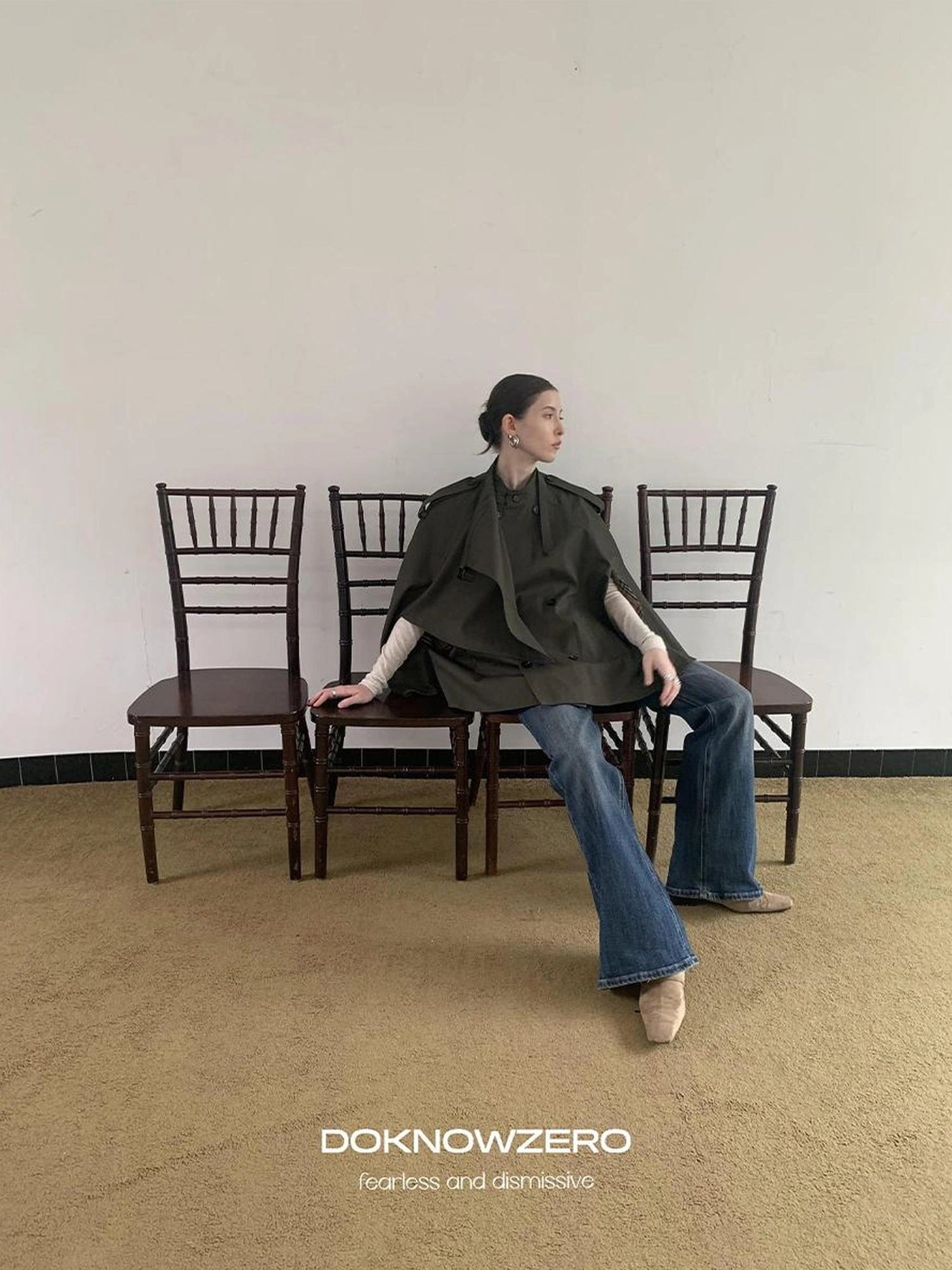 DKZ OFFICIAL Vintage British Style Cape Coat