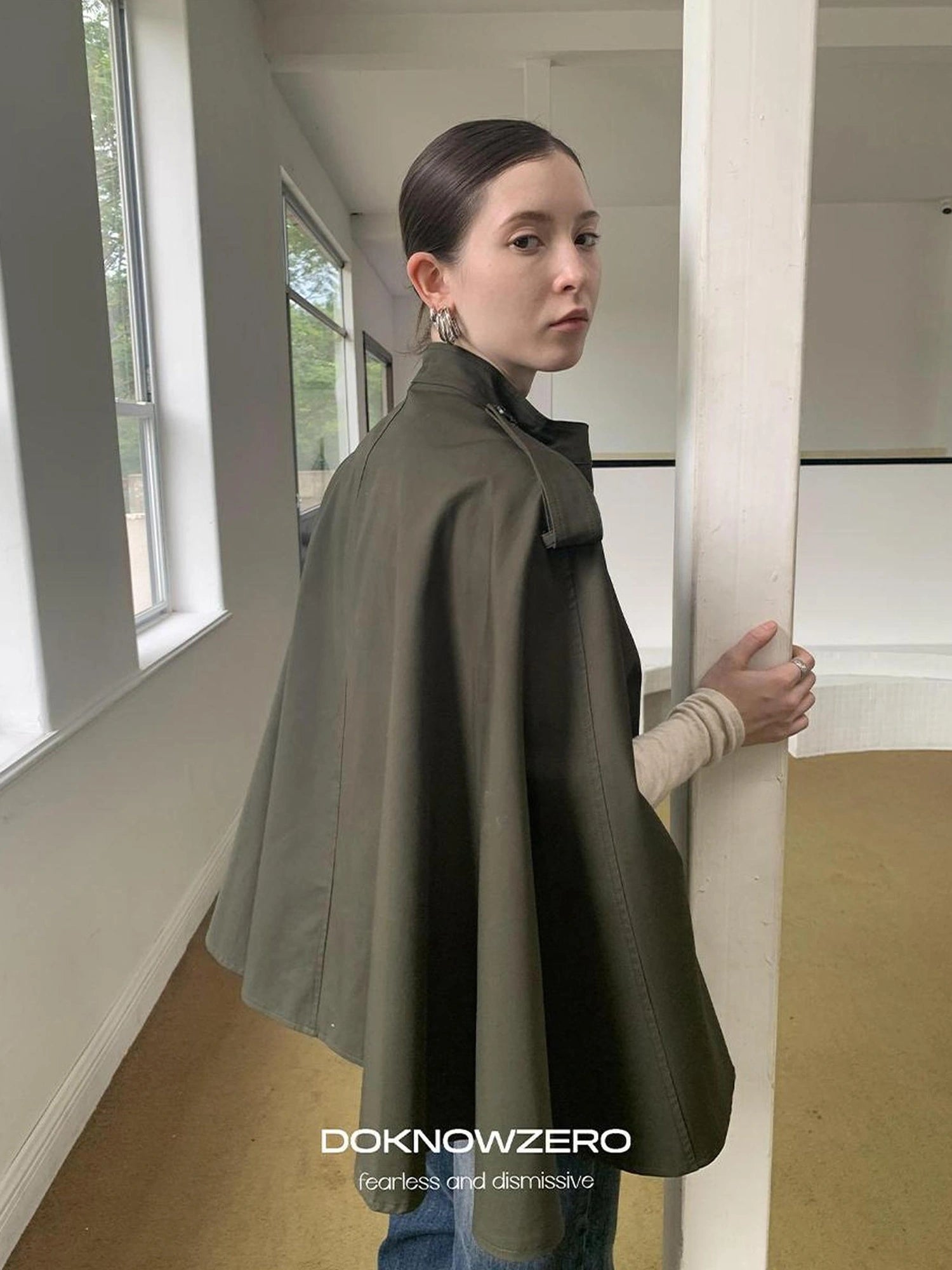 DKZ OFFICIAL Vintage British Style Cape Coat