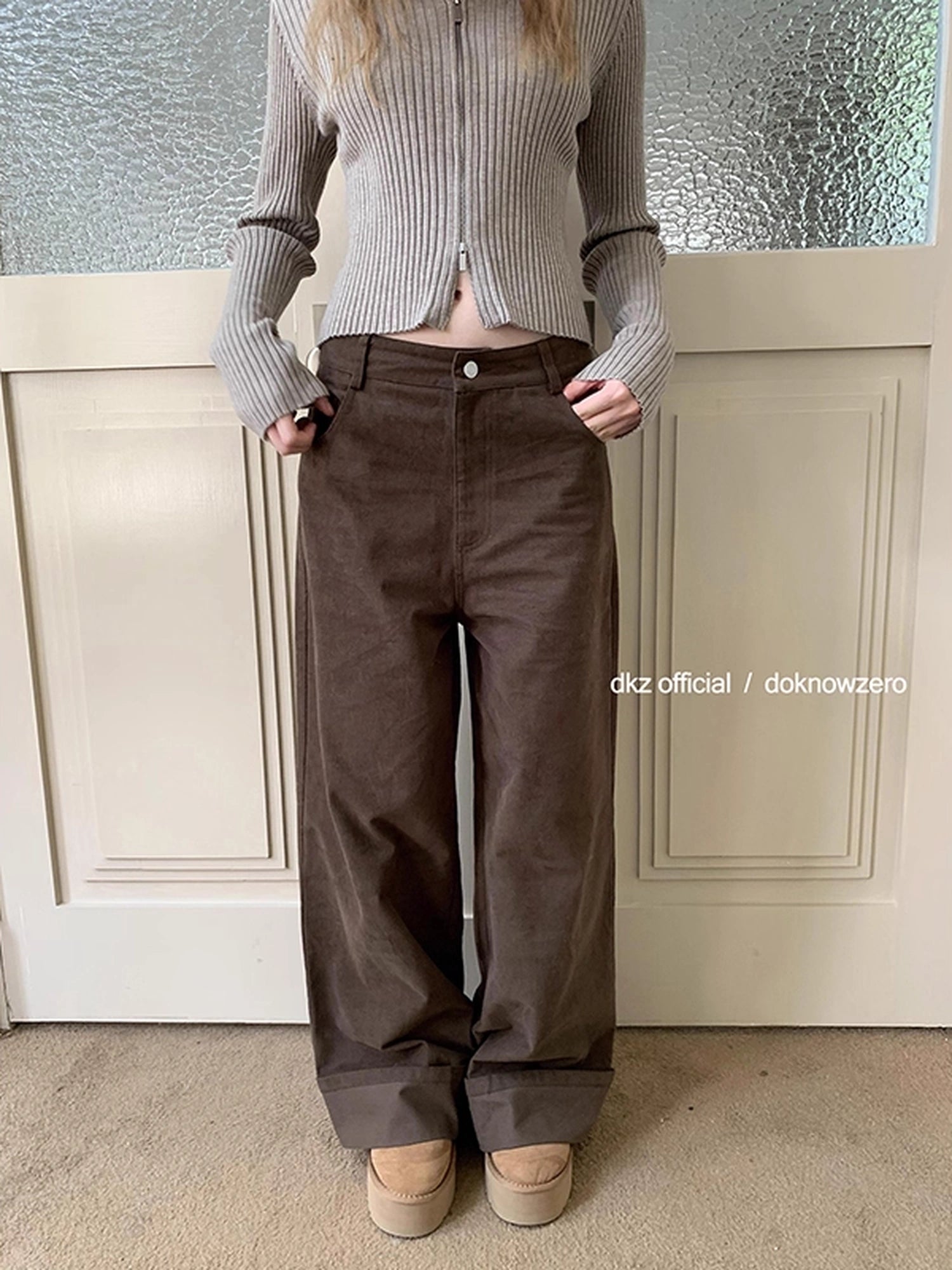 DKZ_OFFICIAL_Vintage_Coffee_Wide_Leg_Trousers_For_Women_MISSTT
