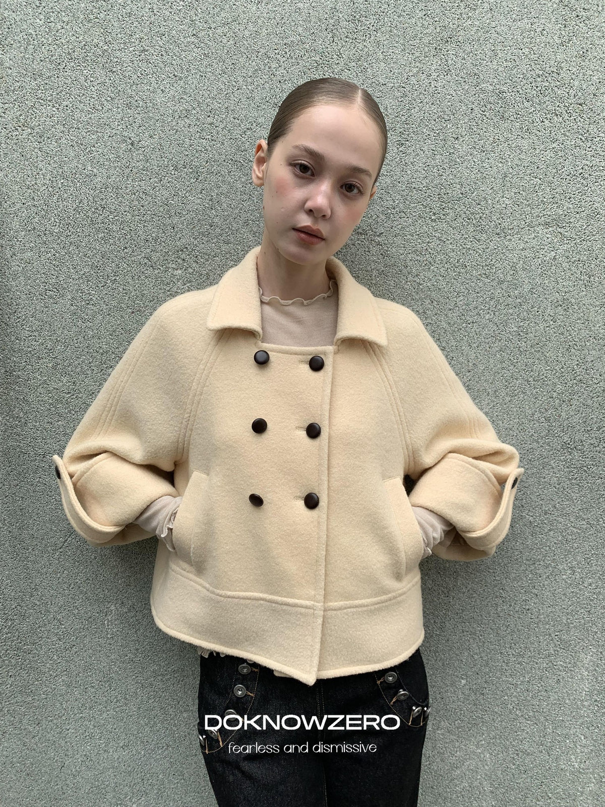DKZ OFFICIAL Vintage Double Breasted 90% Wool Women&