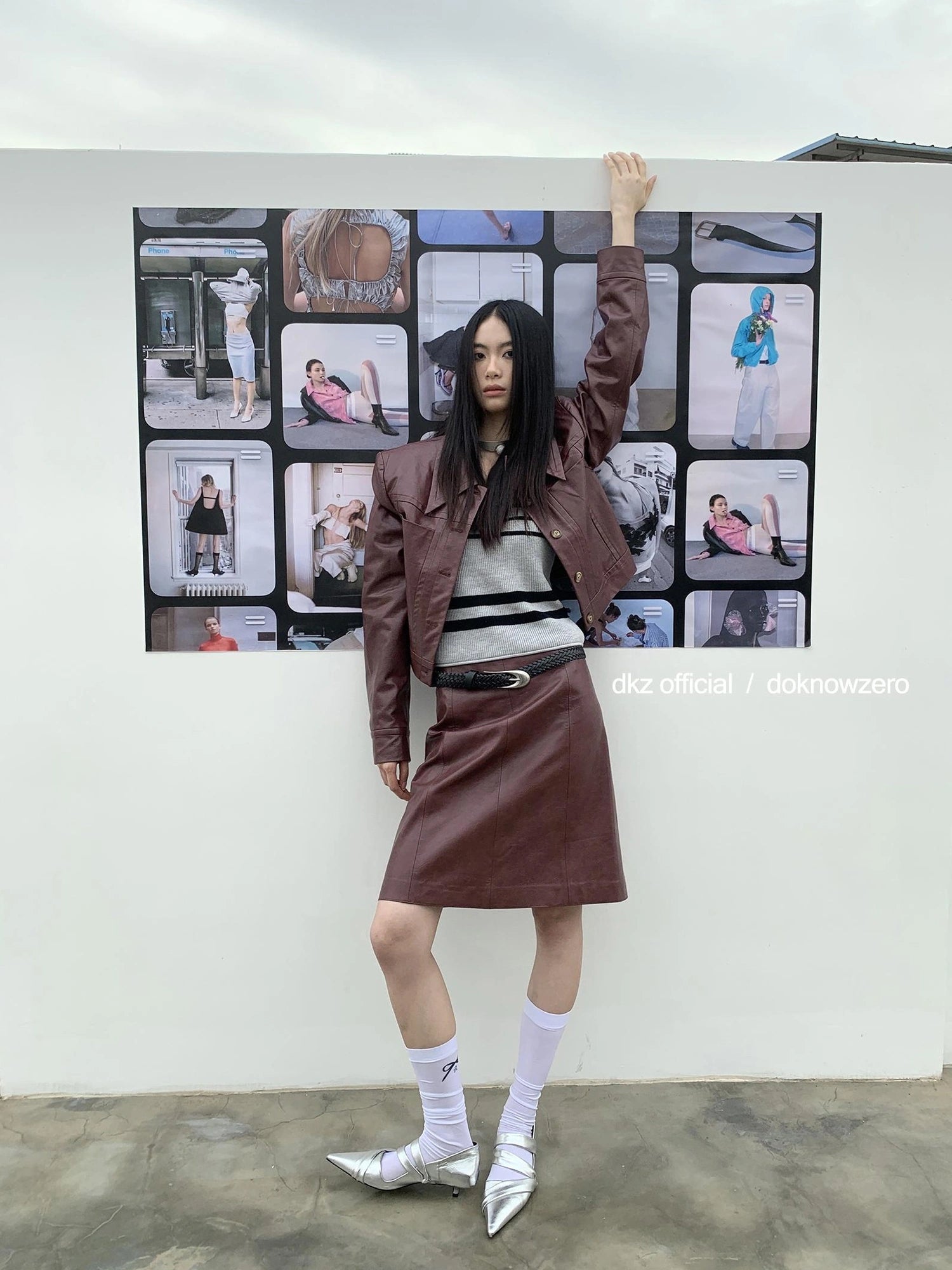 DKZ OFFICIAL Vintage Fitted Pu Leather Jacket