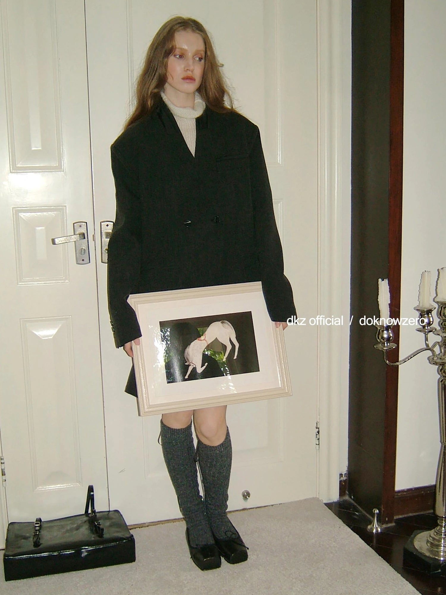 DKZ OFFICIAL Vintage Patchwork Quilted Gray Blazer