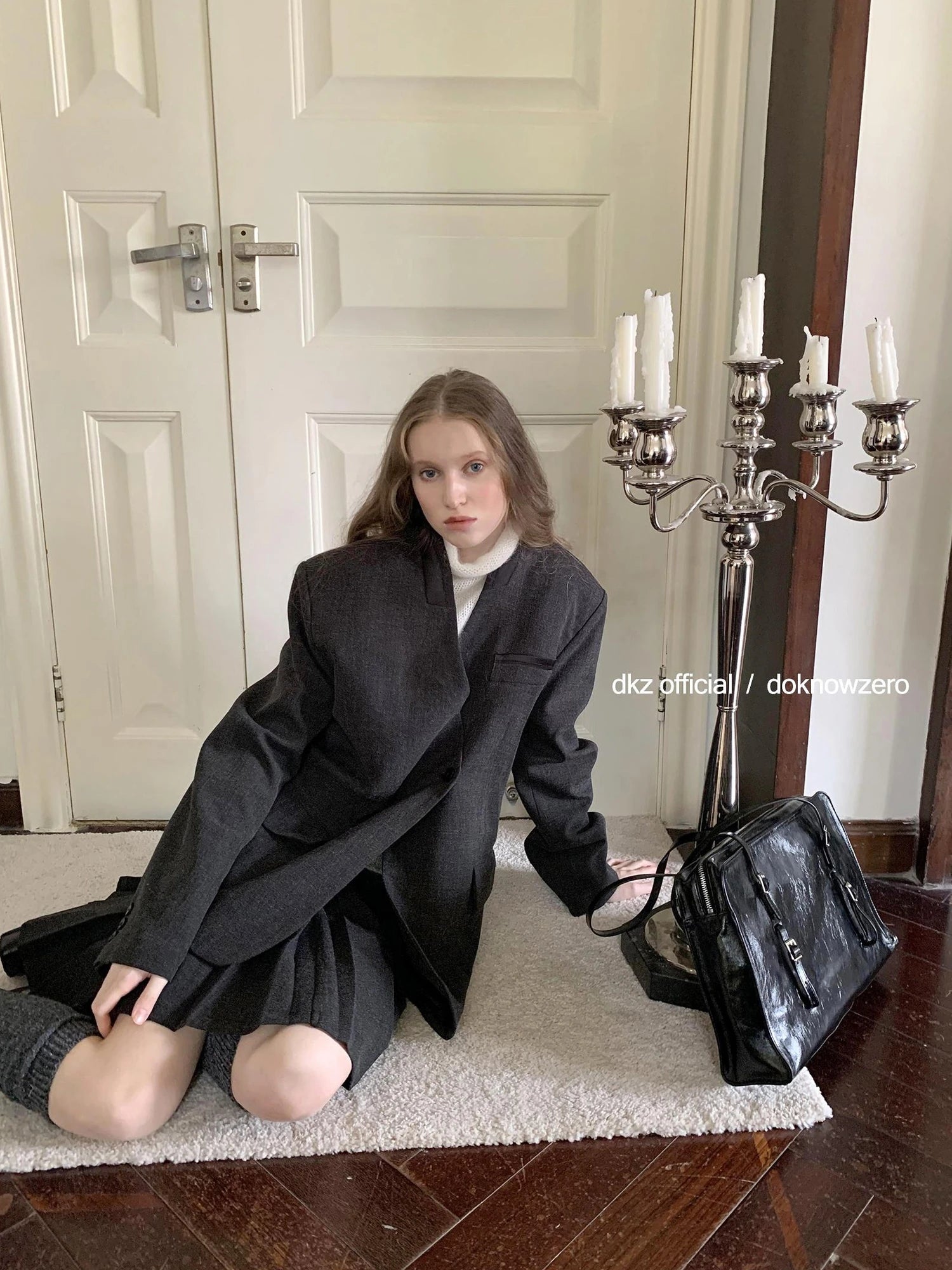 DKZ OFFICIAL Vintage Patchwork Quilted Gray Blazer