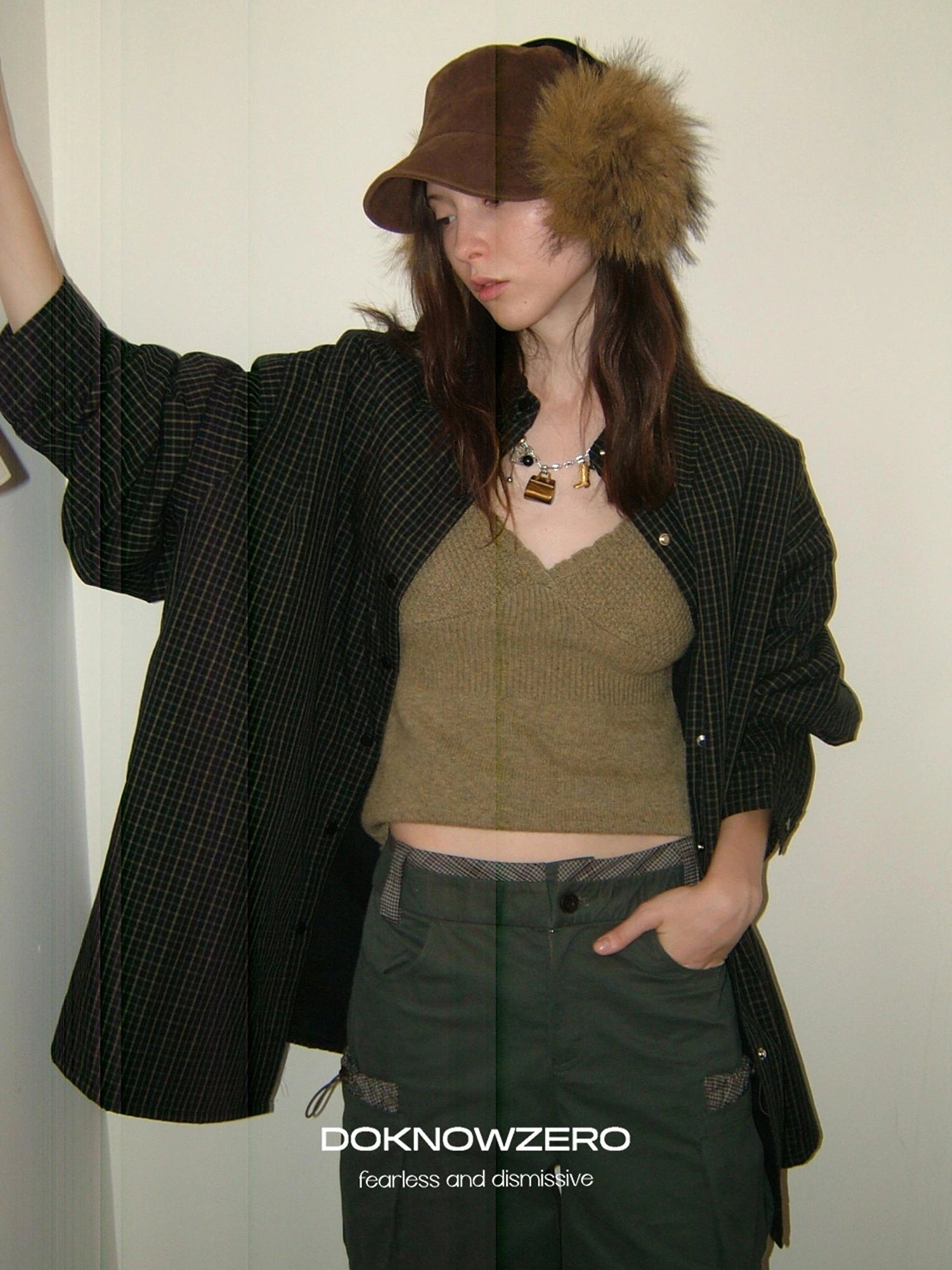 DKZ OFFICIAL Vintage Plaid Cotton Padded Long Sleeve Shirt