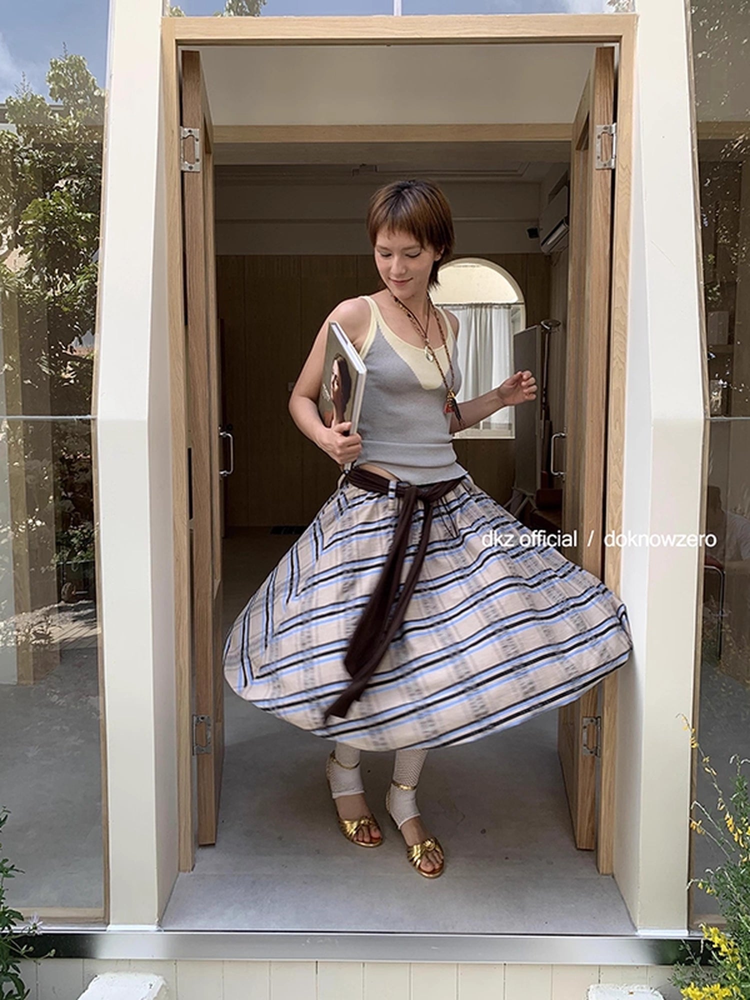 DKZ_OFFICIAL_Vintage_Plaid_Tie_Waist_A_Line_Skirt_MISSTT