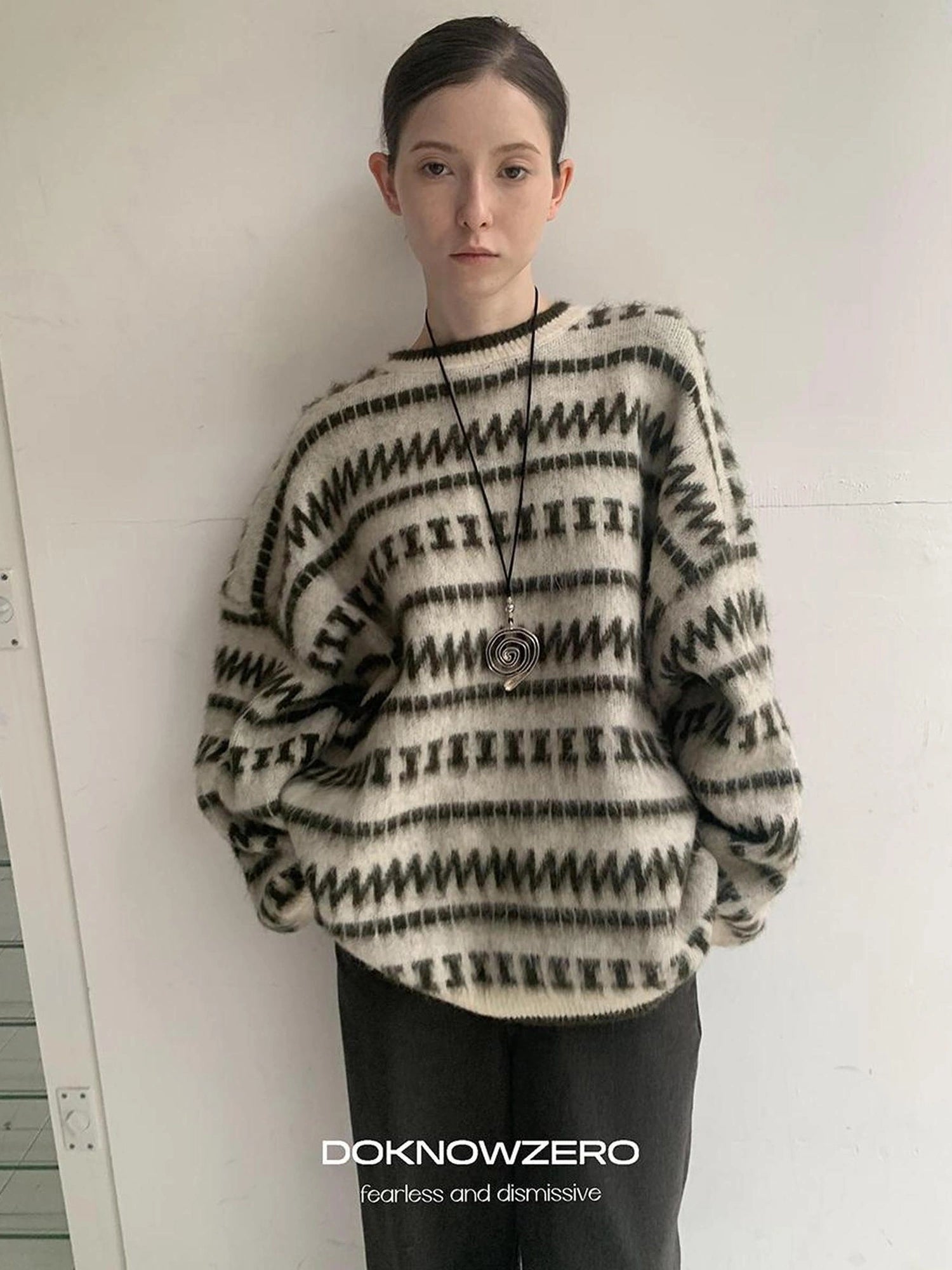 DKZ OFFICIAL Vintage Striped Crewneck Sweater